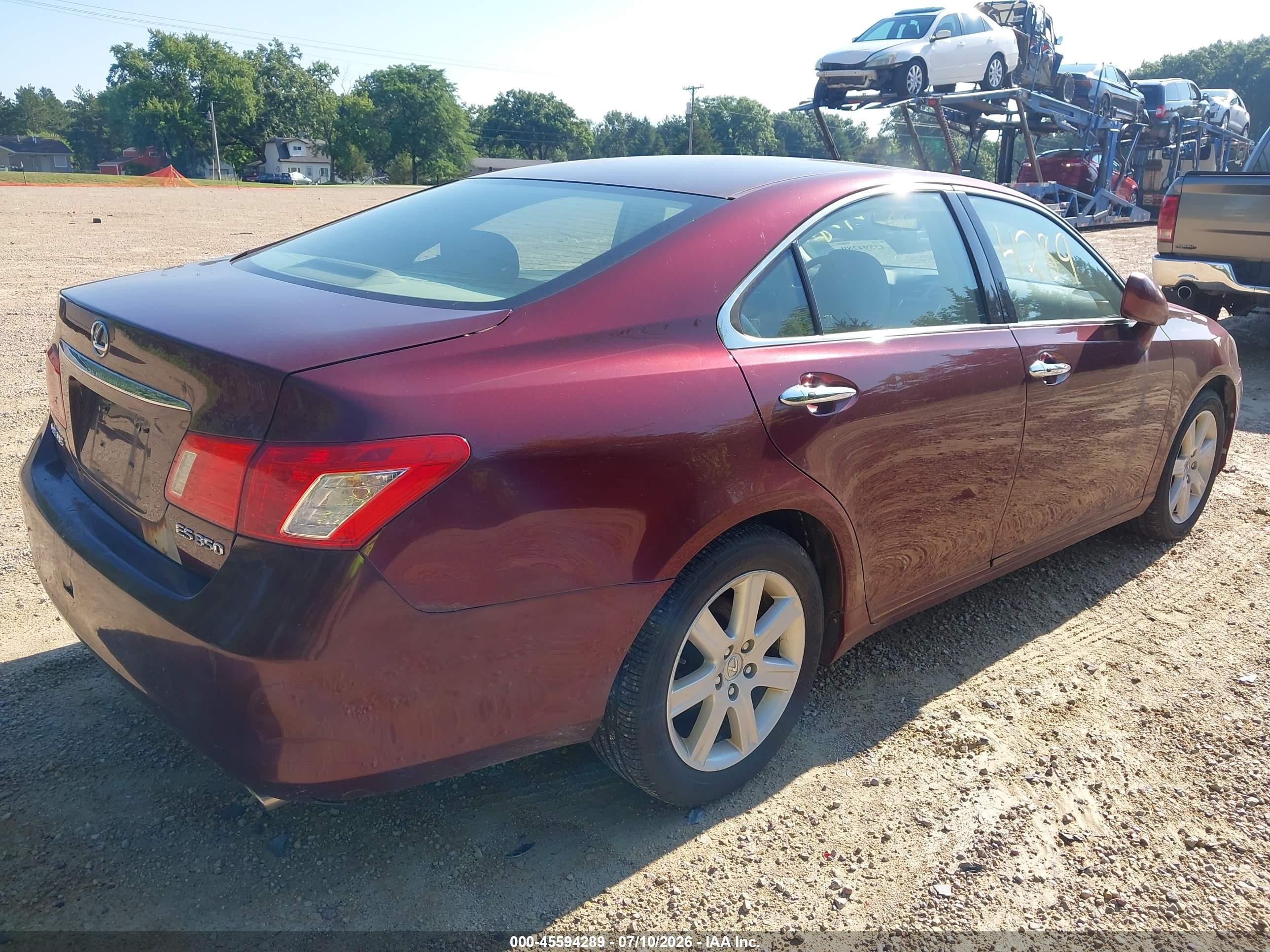 2007 Lexus Es 350   Maroon vin: JTHBJ46G872089749