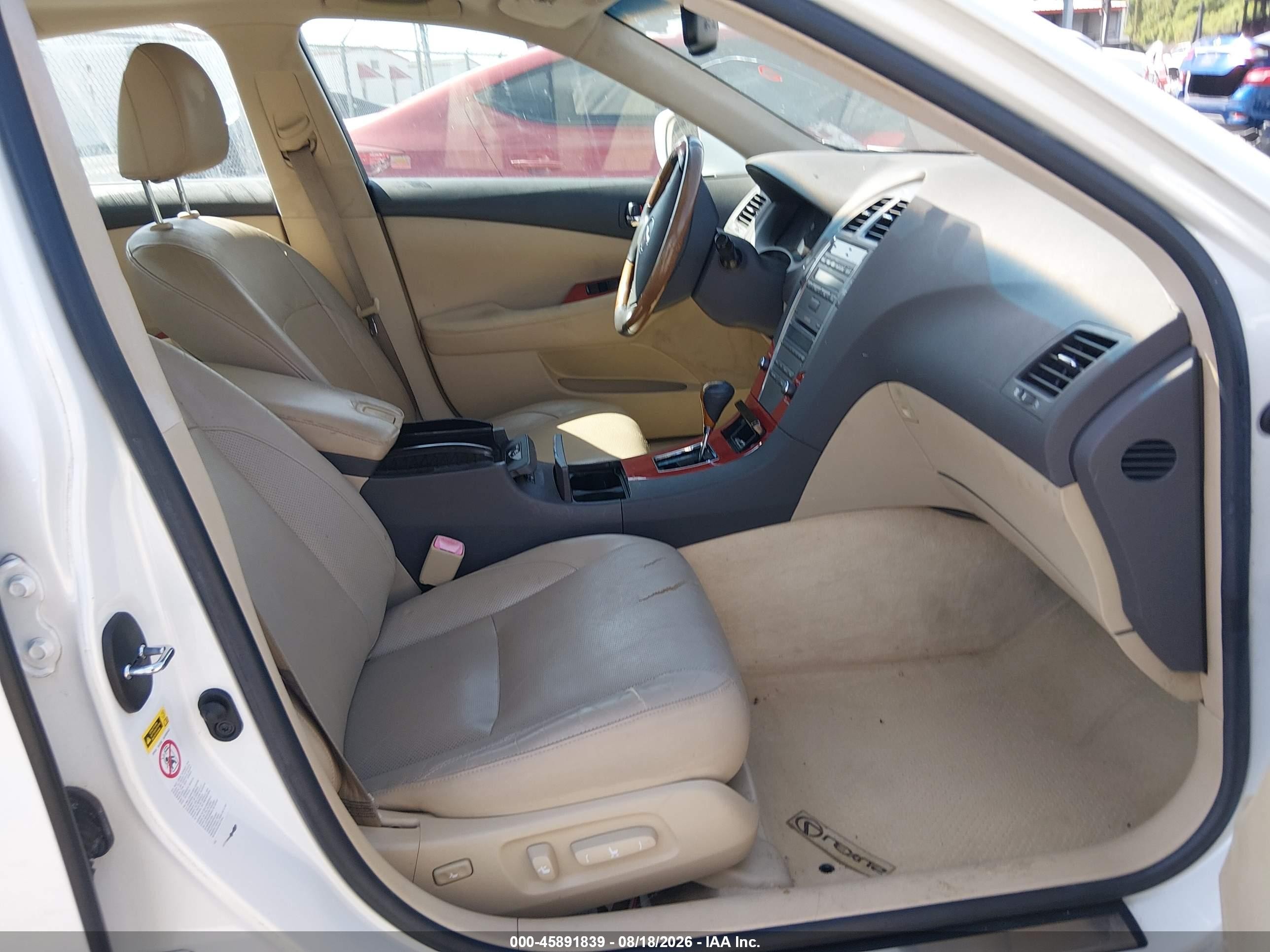 2007 Lexus Es 350   White vin: JTHBJ46G872115461