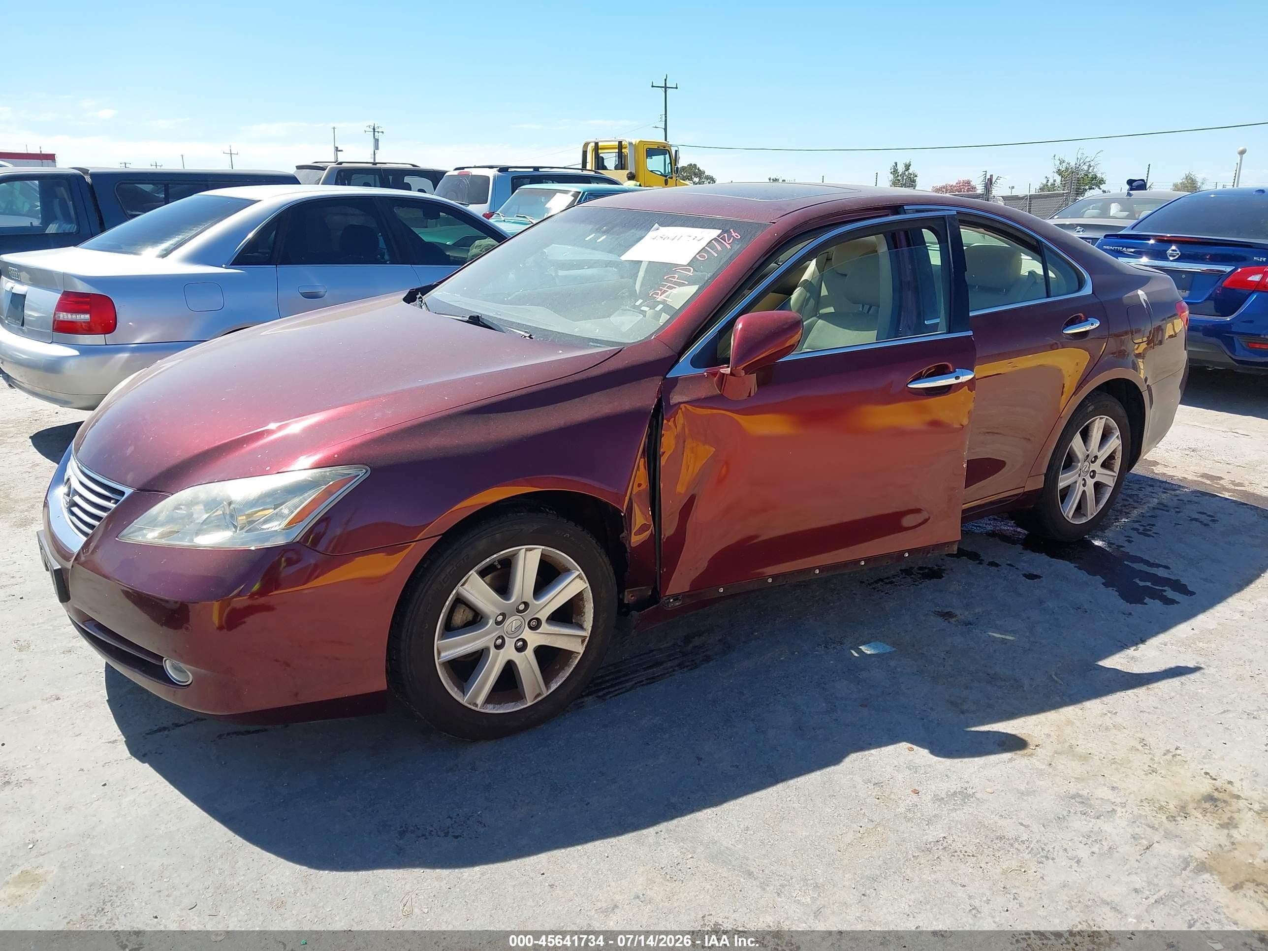 2008 Lexus Es 350   Maroon vin: JTHBJ46G882182000