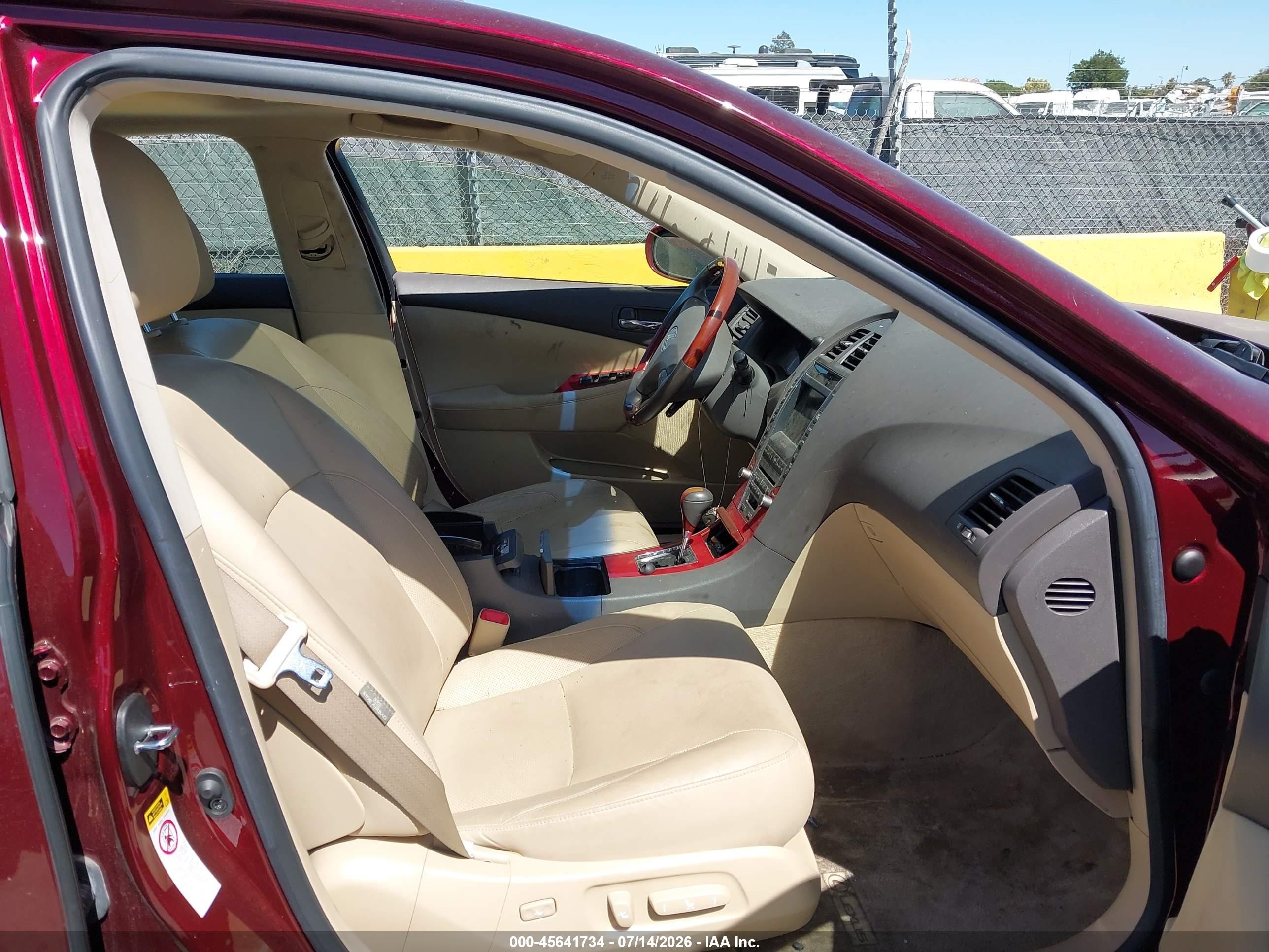 2008 Lexus Es 350   Maroon vin: JTHBJ46G882182000