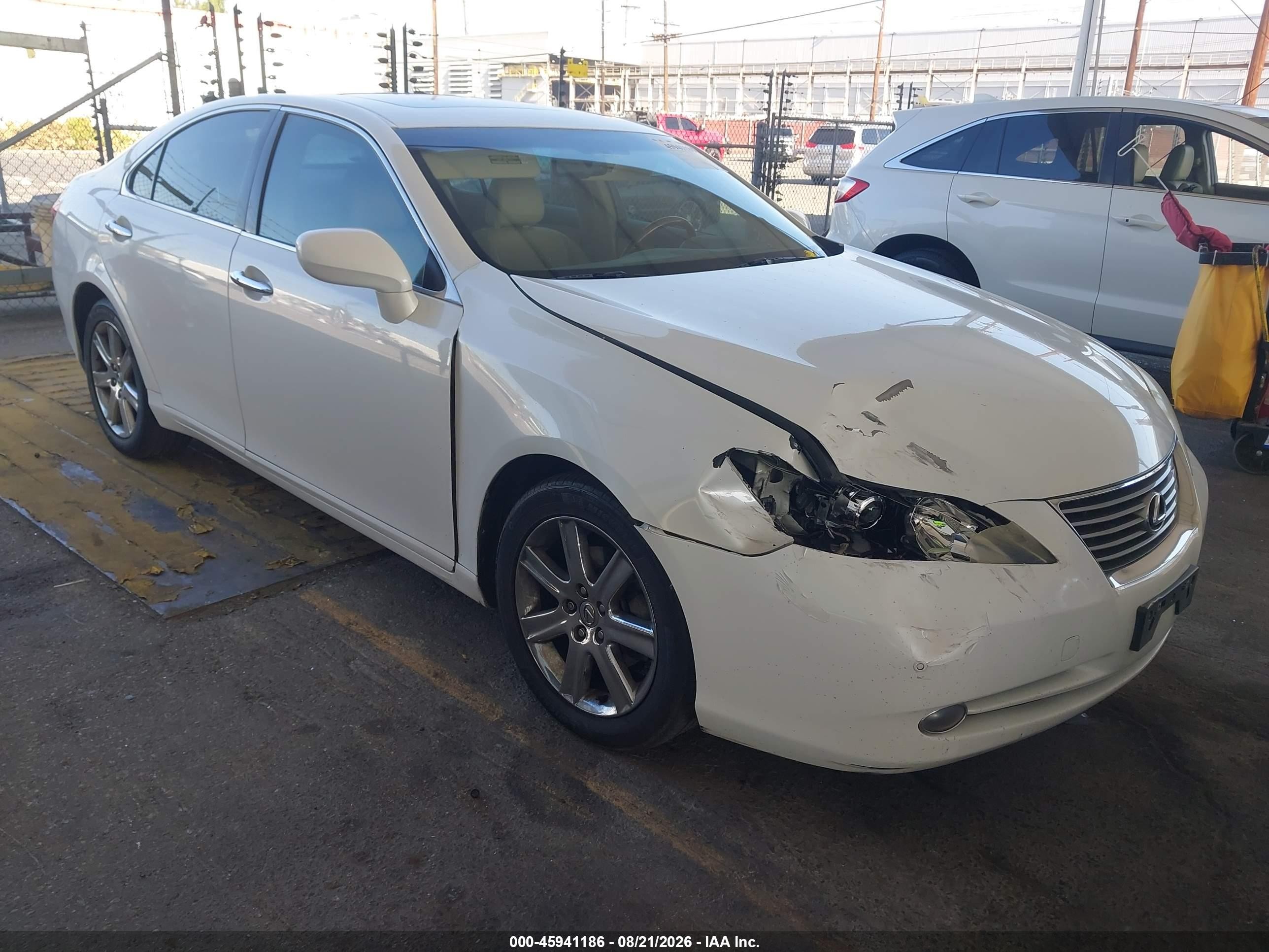 2008 Lexus Es 350   White vin: JTHBJ46G882200057