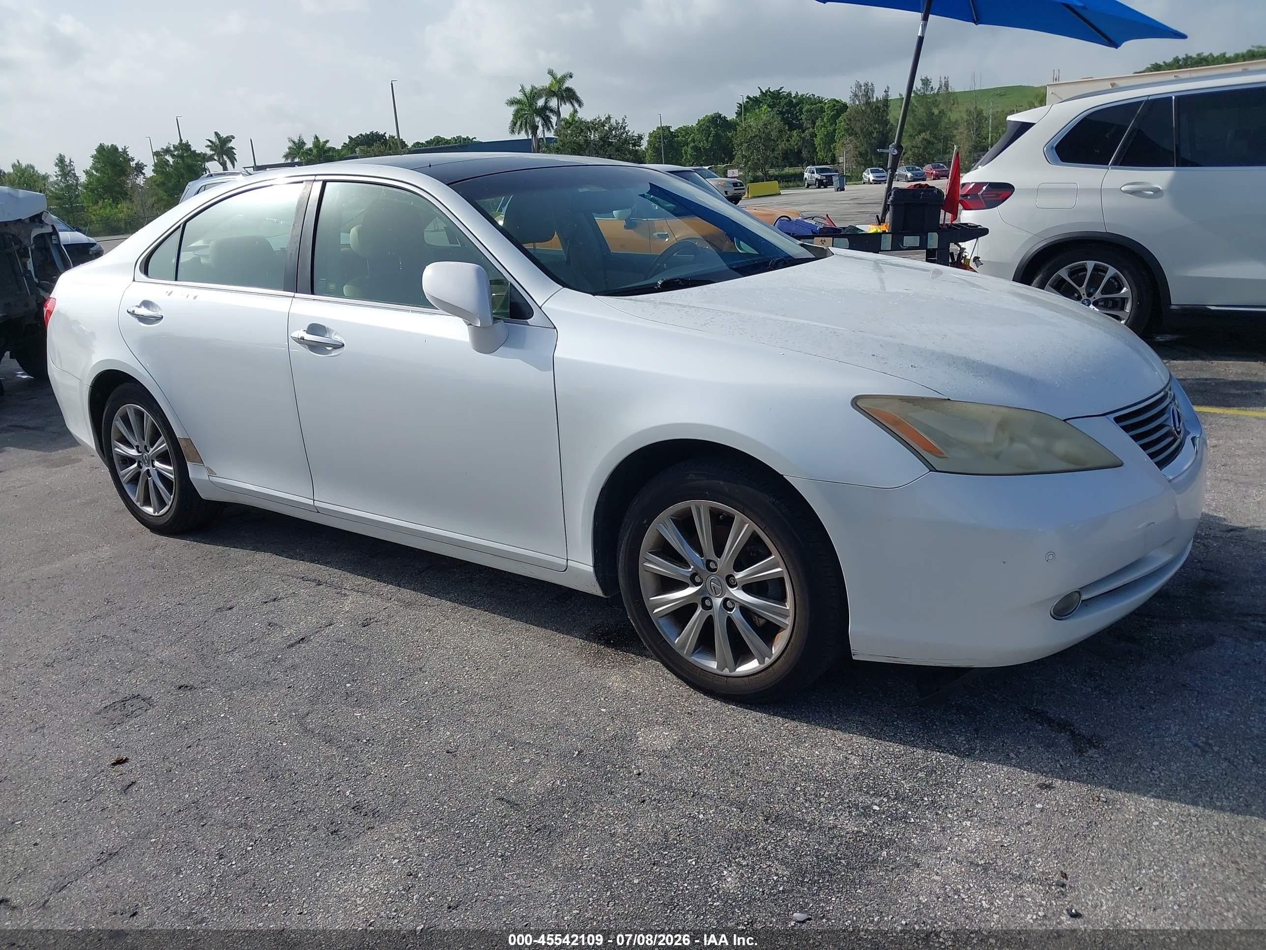 2008 Lexus Es 350   White vin: JTHBJ46G882224777