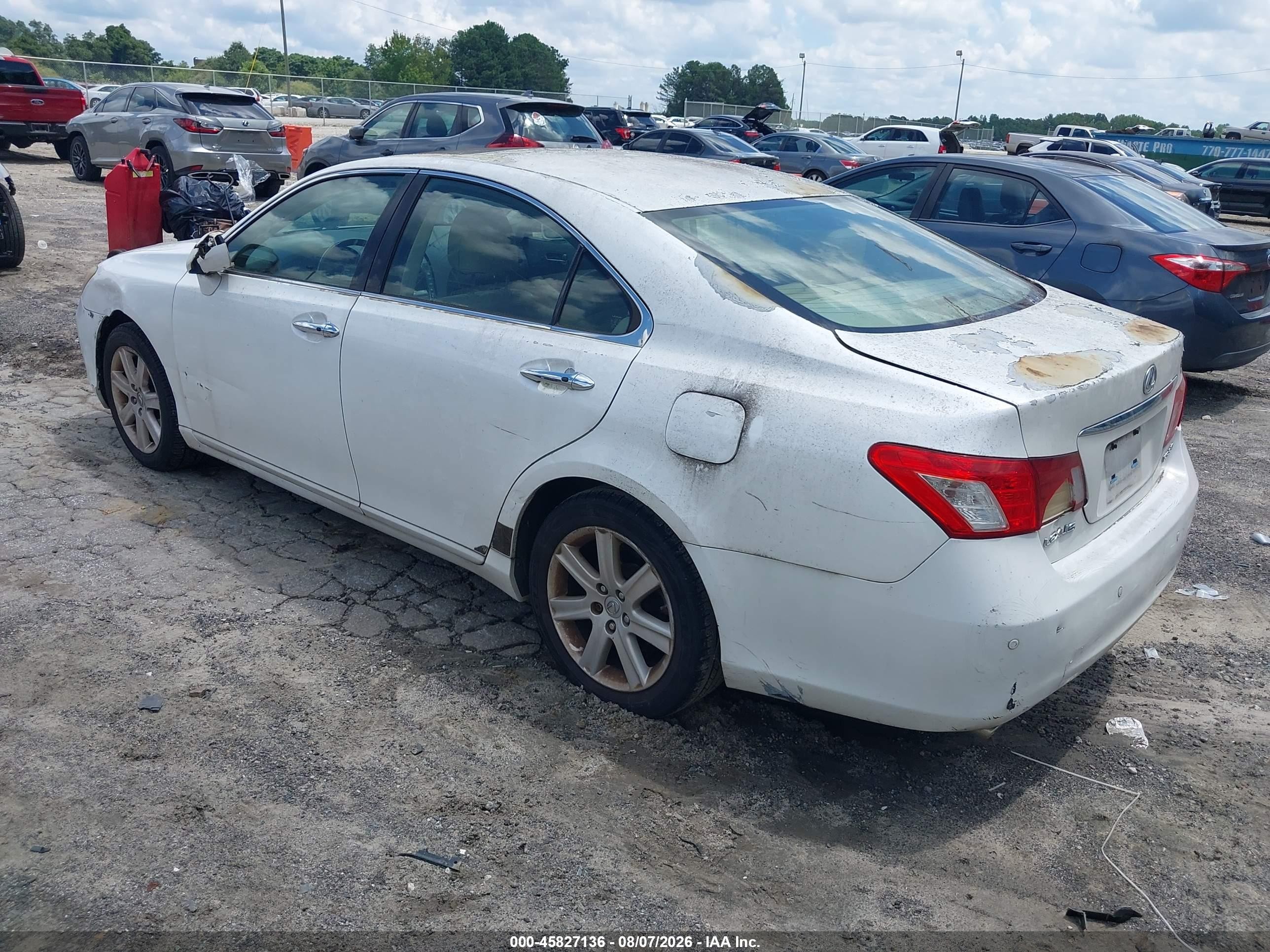 2008 Lexus Es 350   White vin: JTHBJ46G882266091