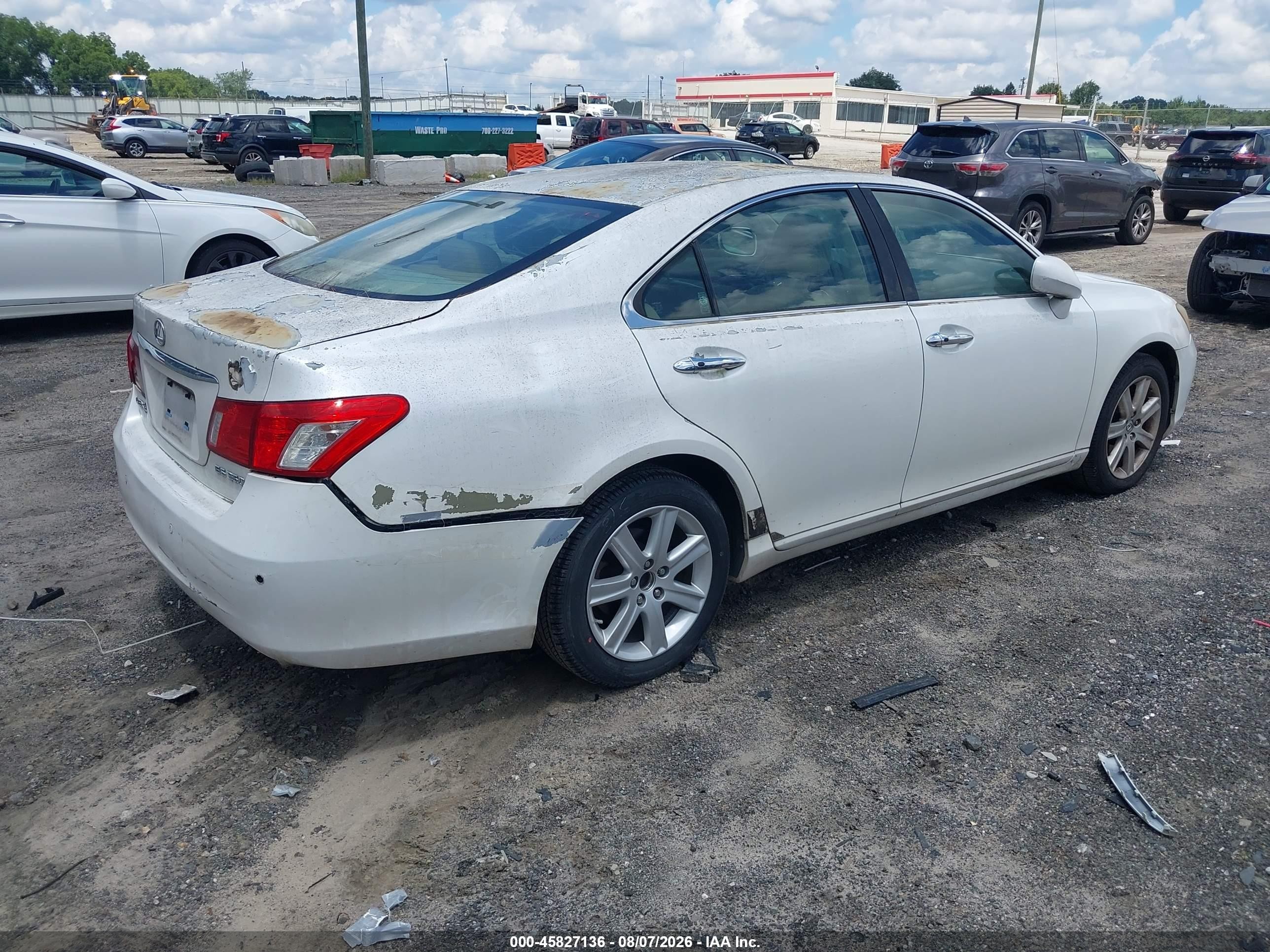 2008 Lexus Es 350   White vin: JTHBJ46G882266091