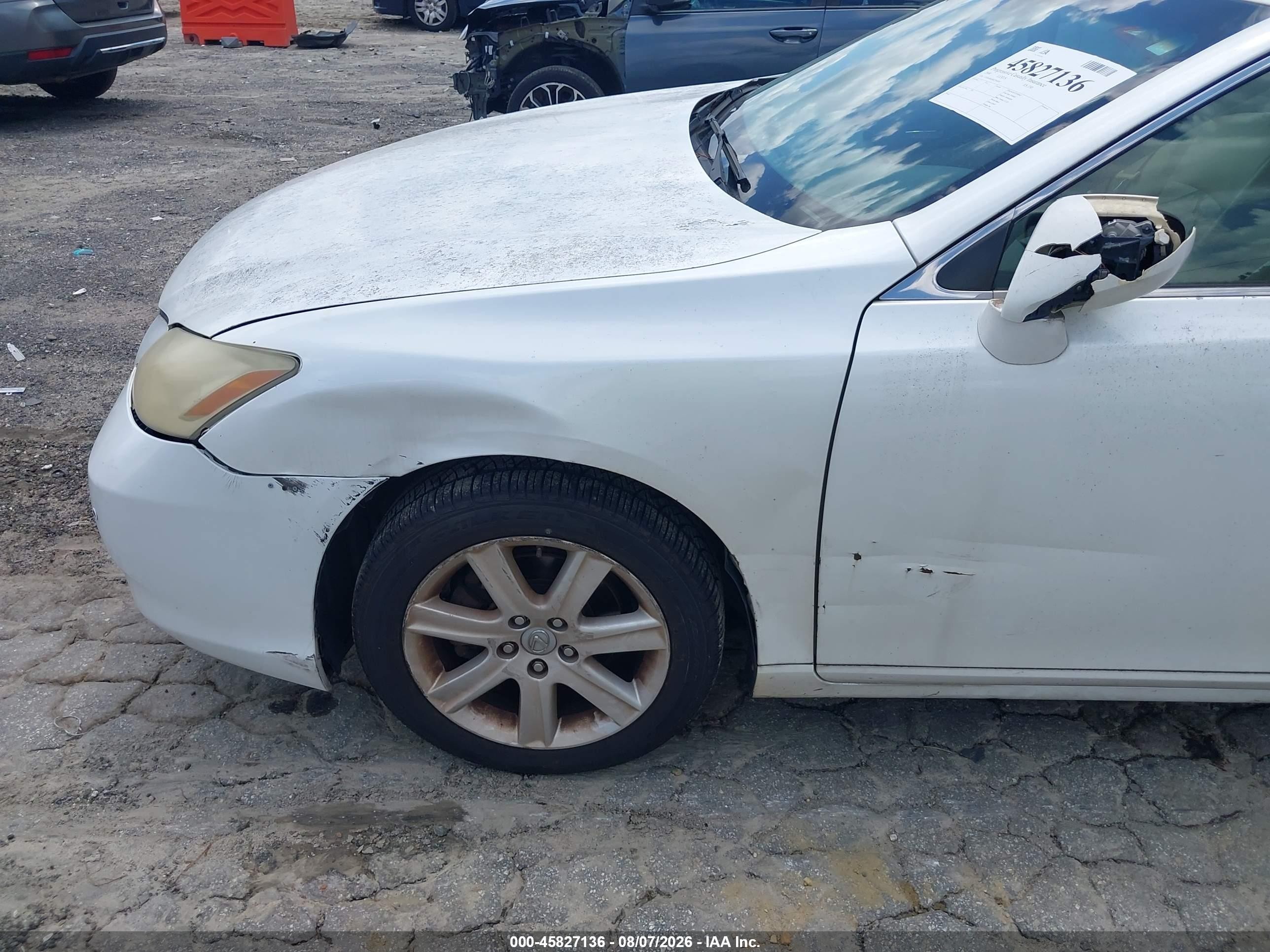 2008 Lexus Es 350   White vin: JTHBJ46G882266091