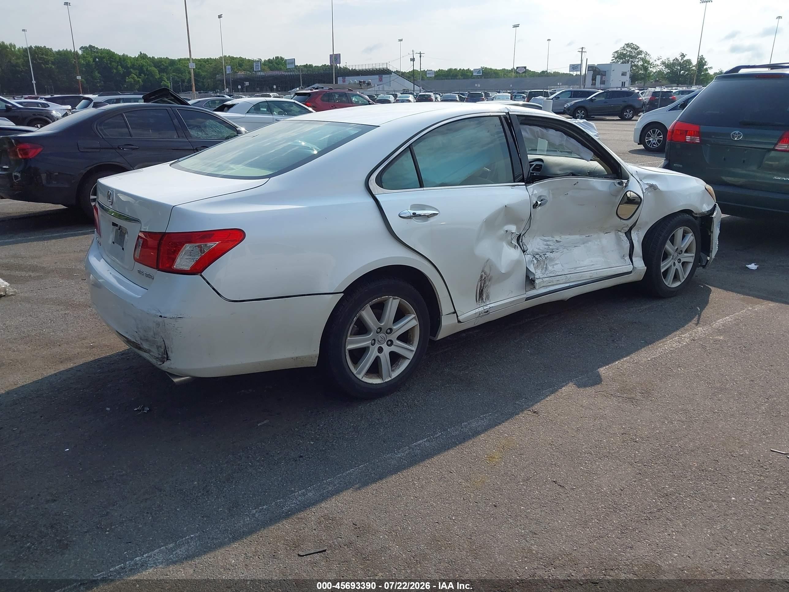2008 Lexus Es 350   White vin: JTHBJ46G882267967