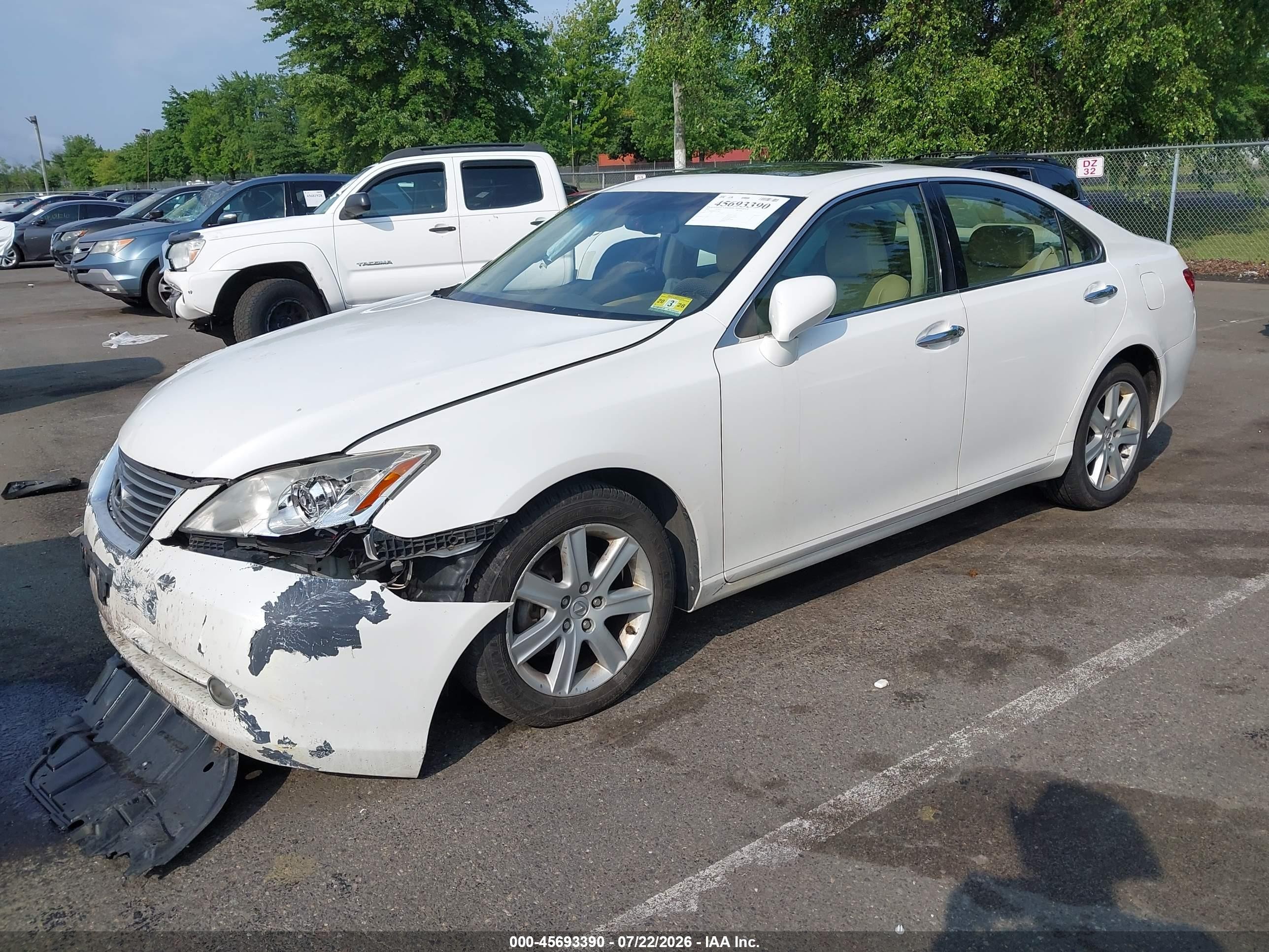 2008 Lexus Es 350   White vin: JTHBJ46G882267967