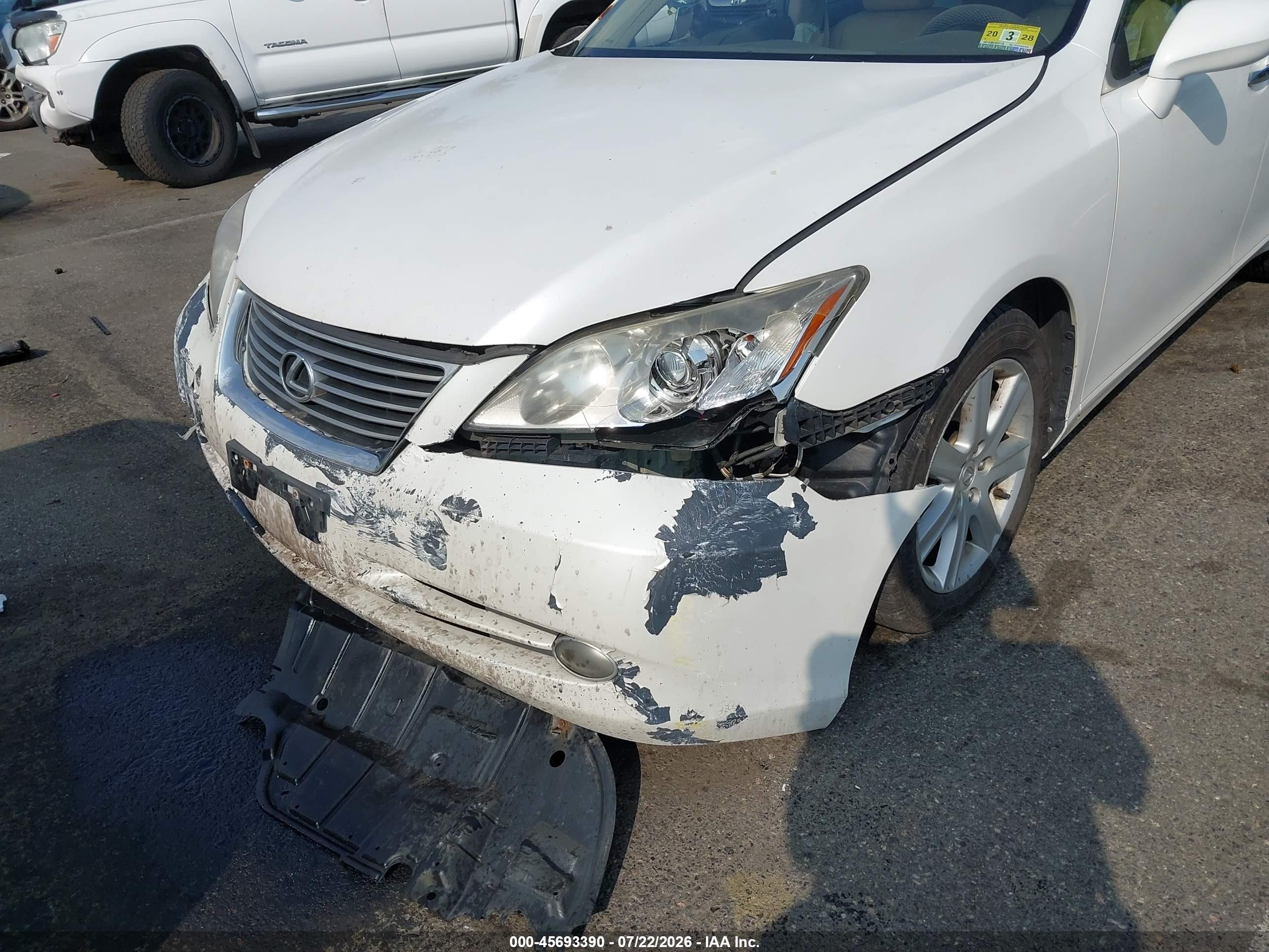 2008 Lexus Es 350   White vin: JTHBJ46G882267967