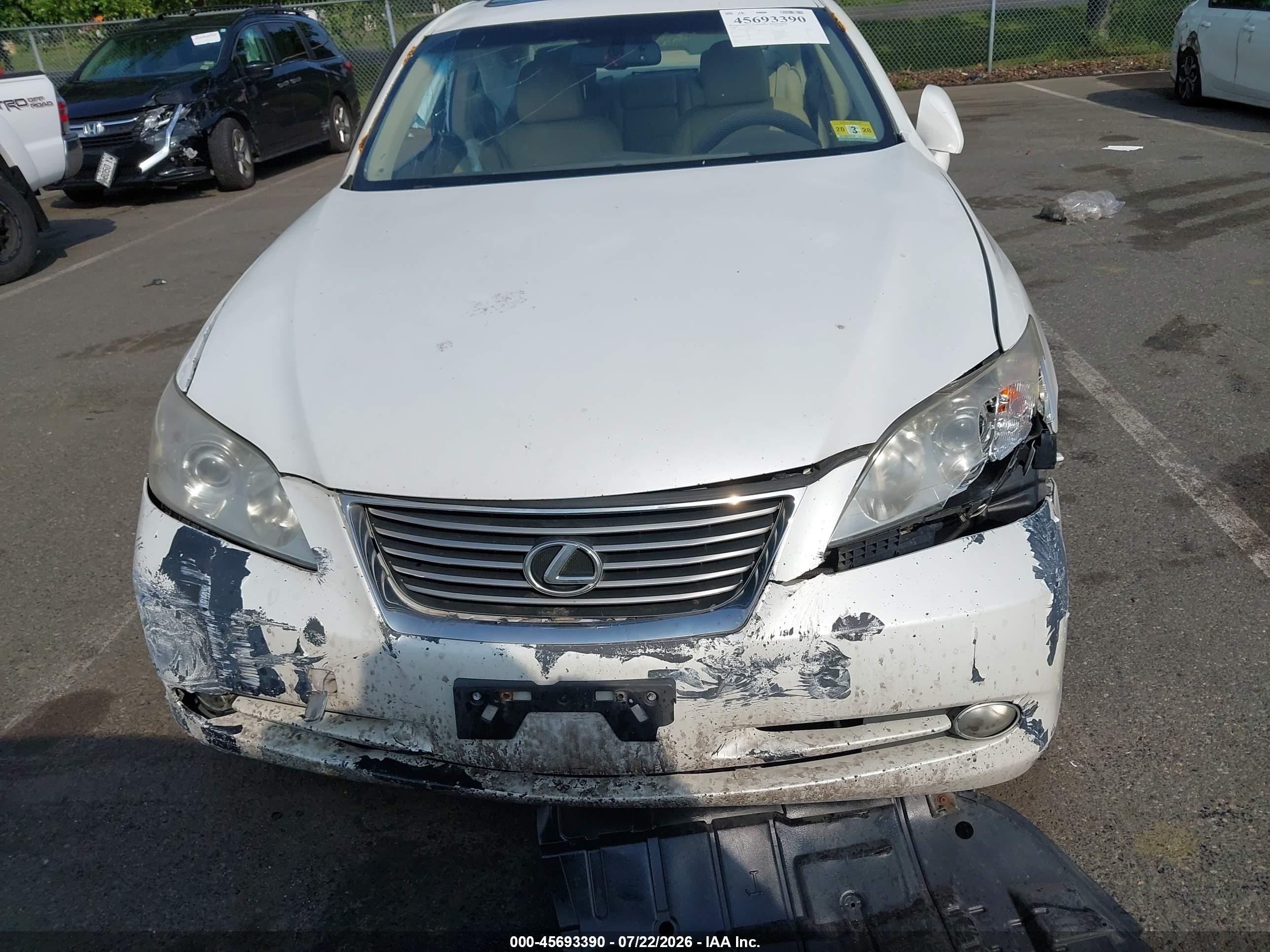2008 Lexus Es 350   White vin: JTHBJ46G882267967