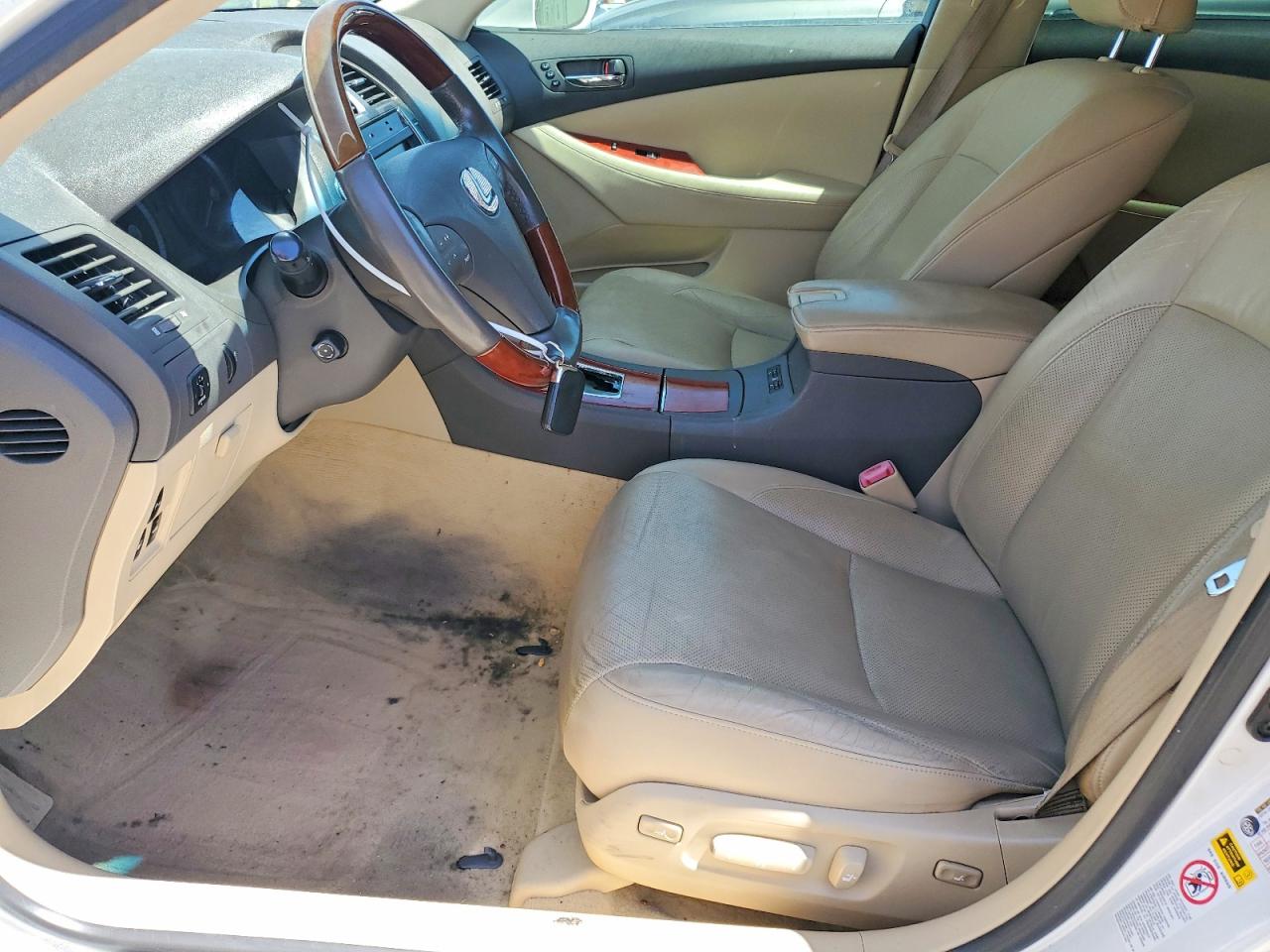 2008 Lexus Es 350 White vin: JTHBJ46G882268617