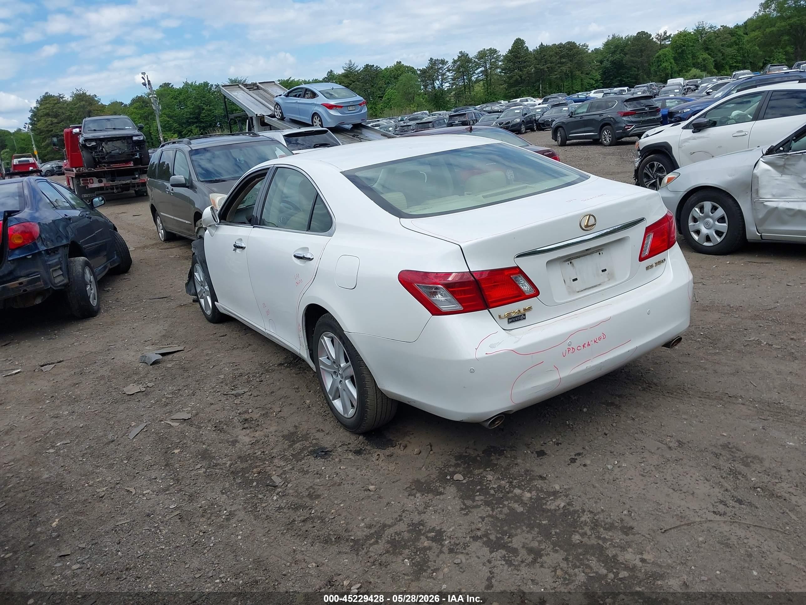 2009 Lexus Es 350   White vin: JTHBJ46G892280378