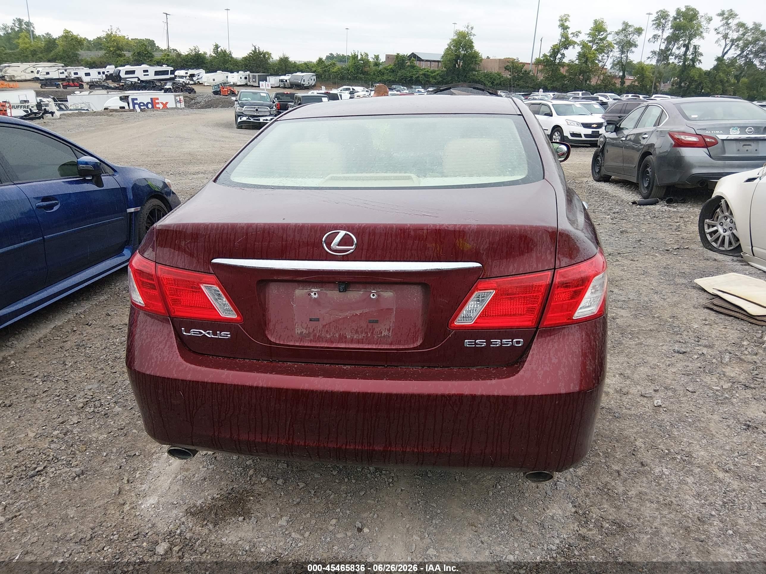 2007 Lexus Es 350   Red vin: JTHBJ46G972046926