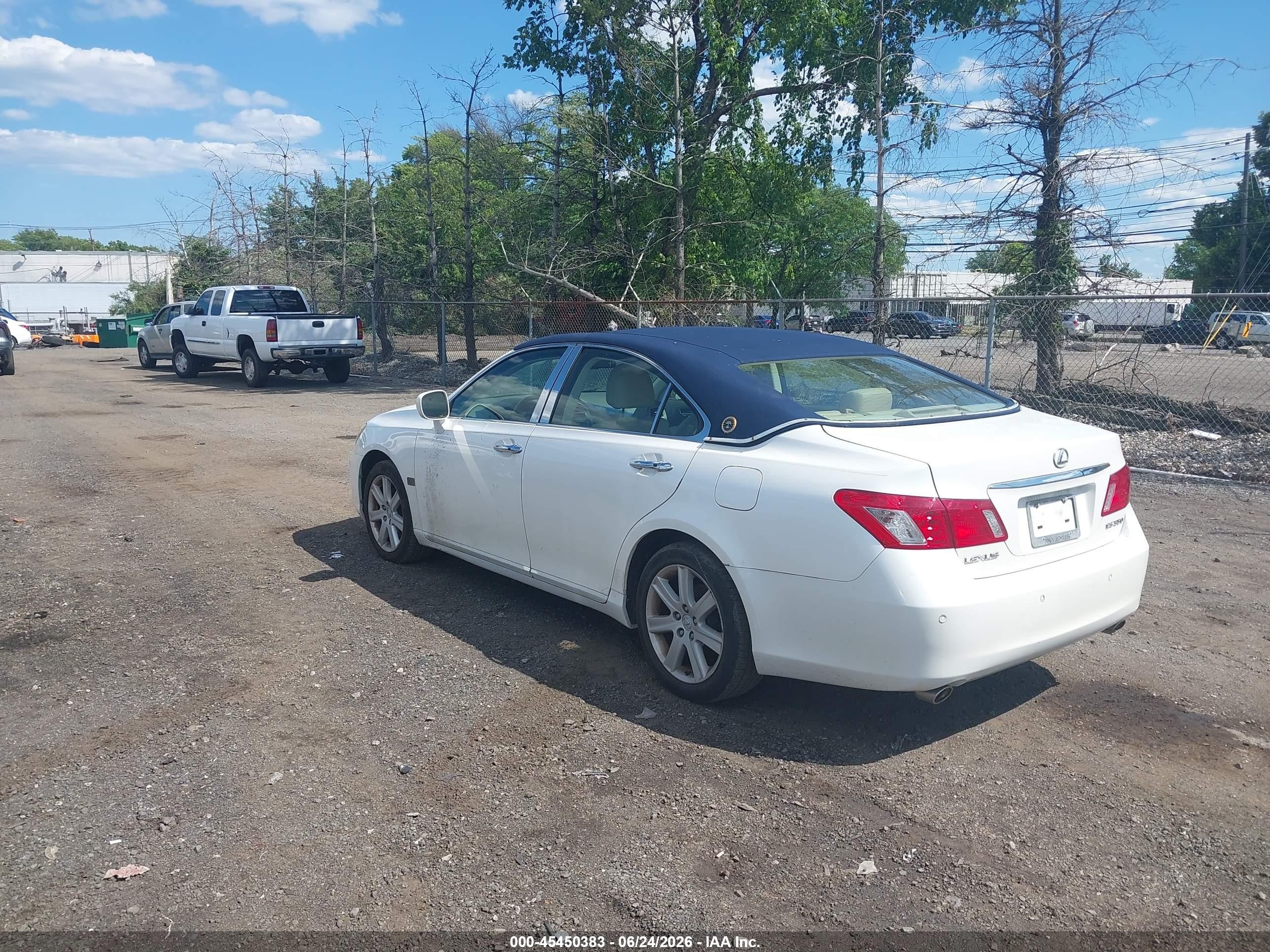 2007 Lexus Es 350   White vin: JTHBJ46G972056386