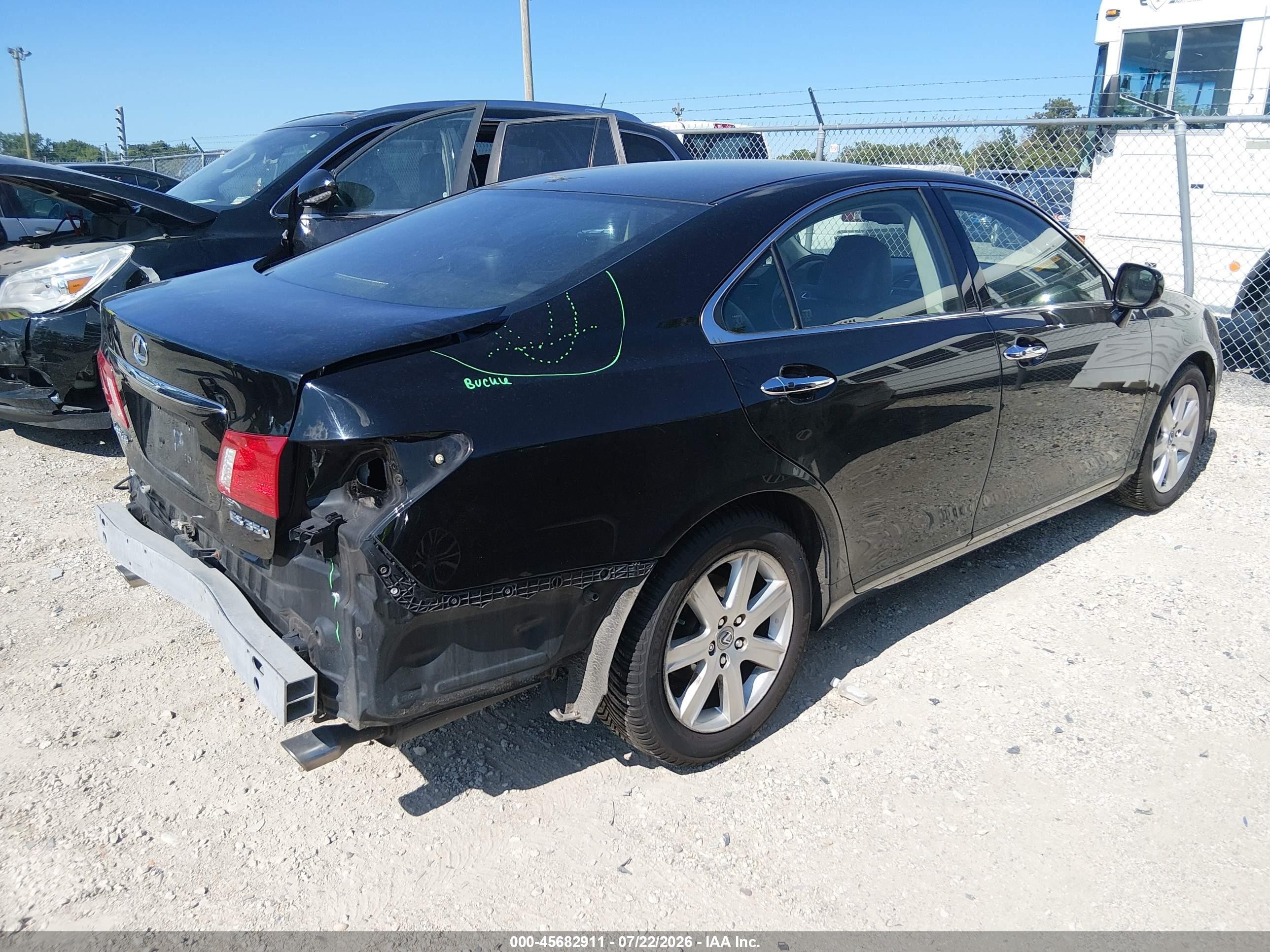 2007 Lexus Es 350   Black vin: JTHBJ46G972115694