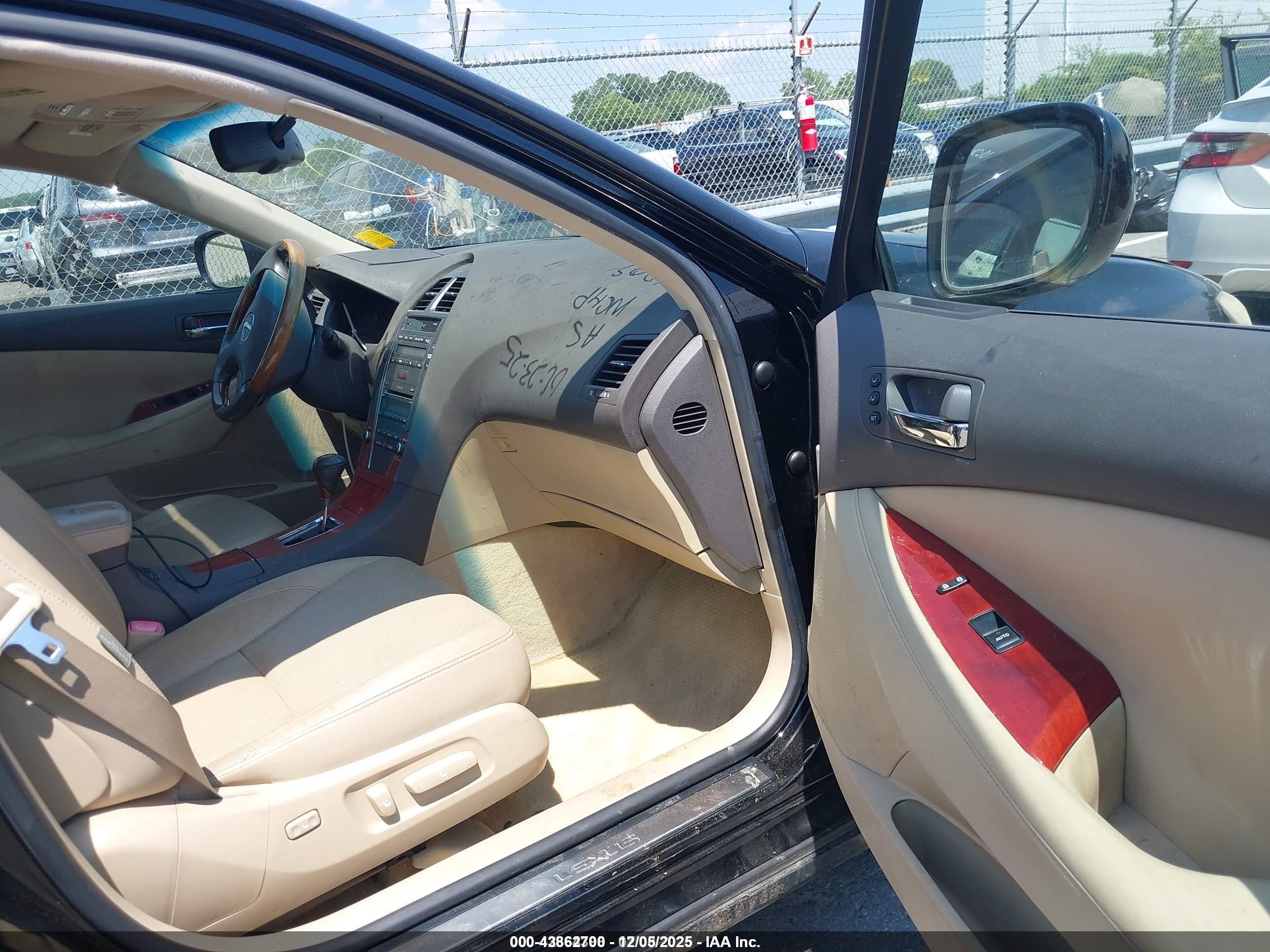 2007 Lexus Es 350   Black vin: JTHBJ46G972126209