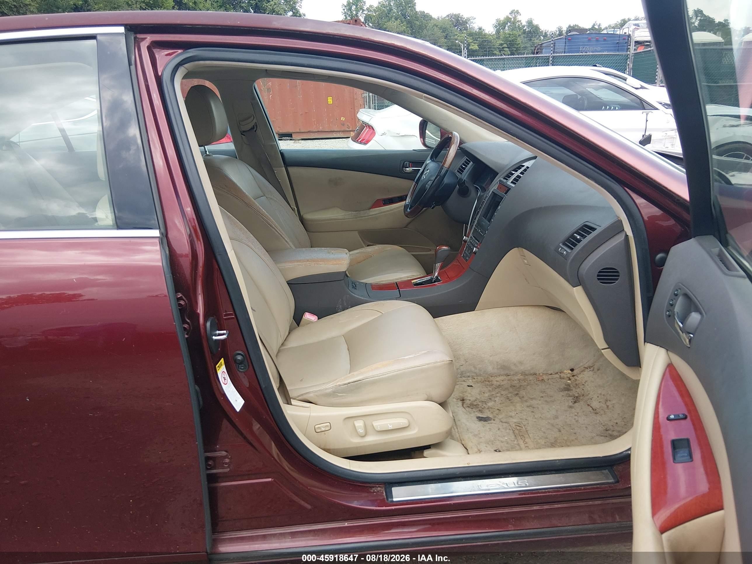 2007 Lexus Es 350 Burgundy vin: JTHBJ46G972145956
