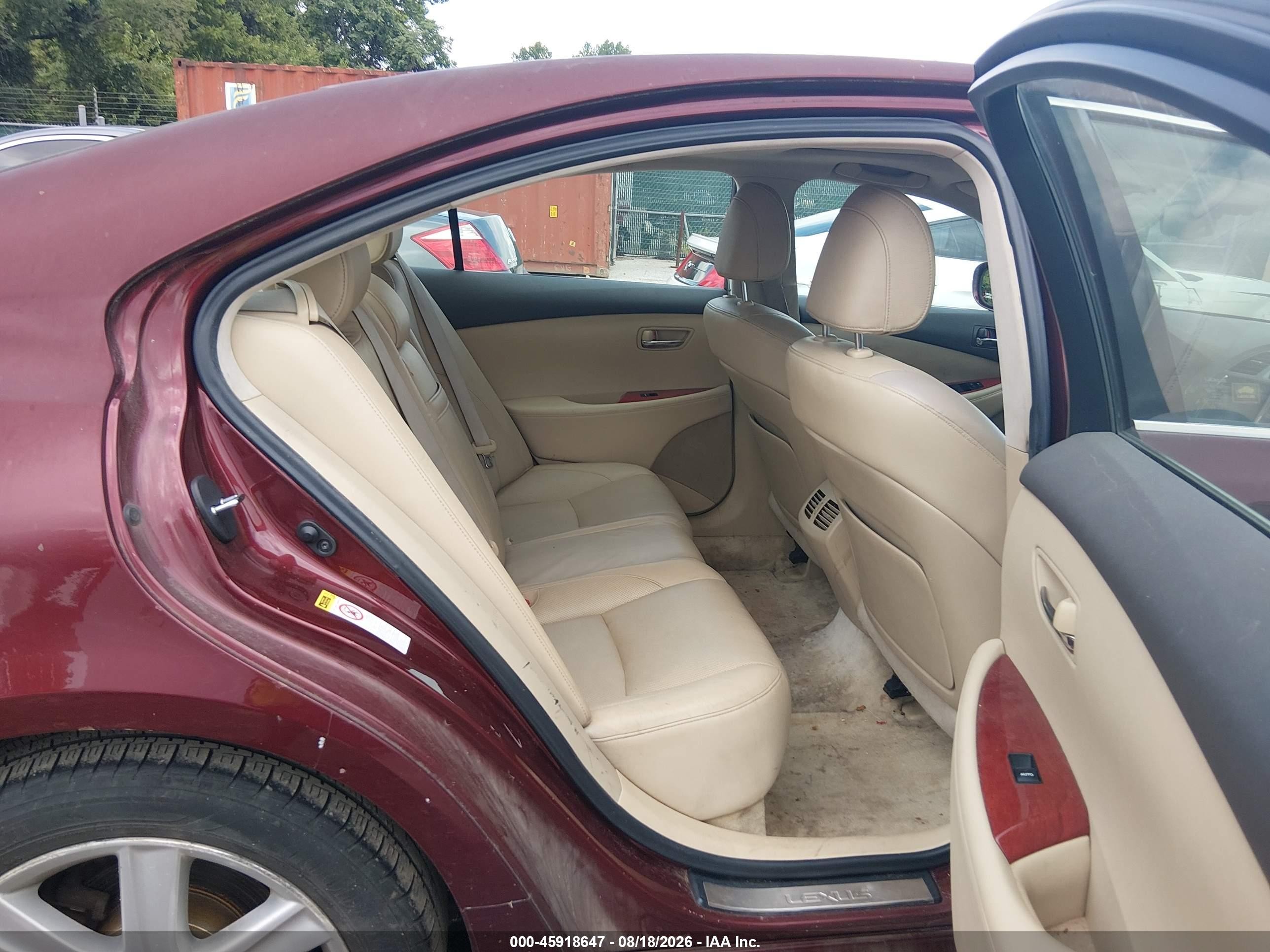 2007 Lexus Es 350 Burgundy vin: JTHBJ46G972145956