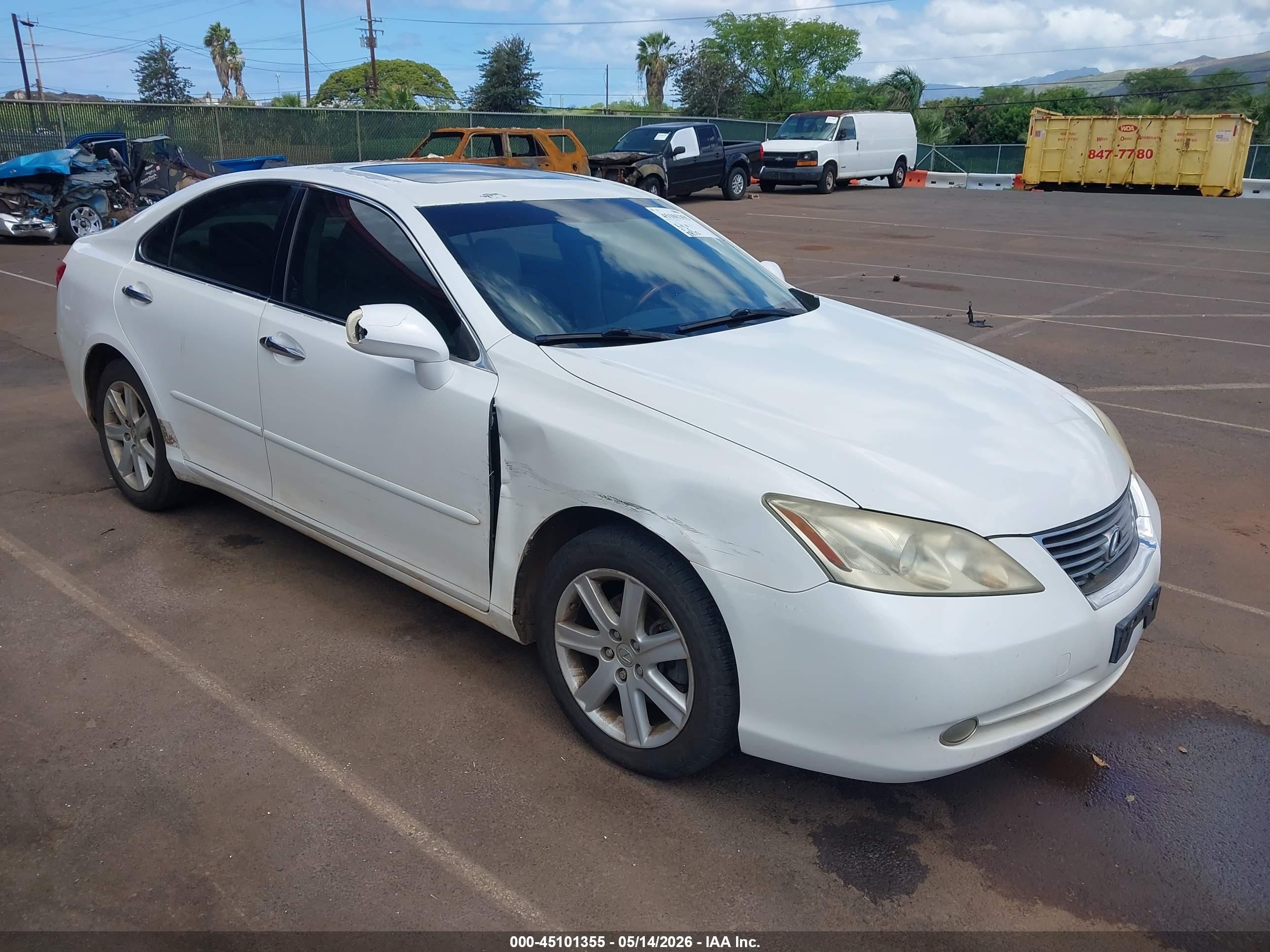 2008 Lexus Es 350   White vin: JTHBJ46G982166310