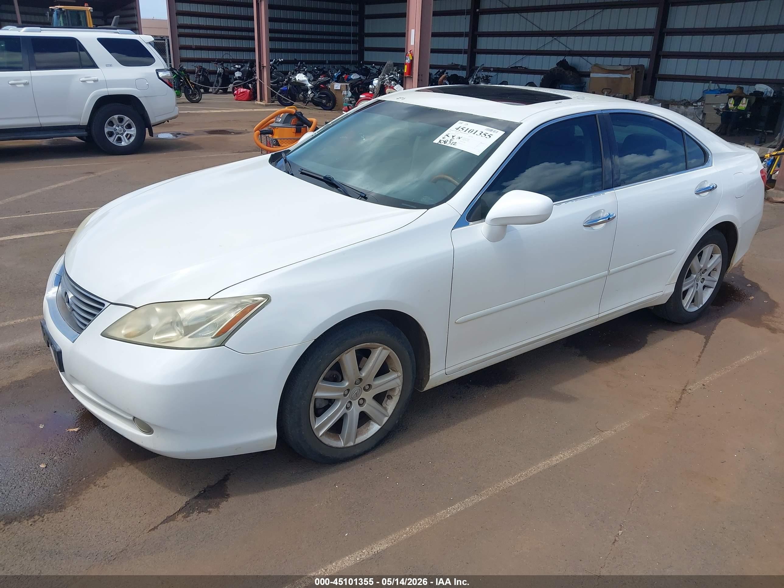2008 Lexus Es 350   White vin: JTHBJ46G982166310