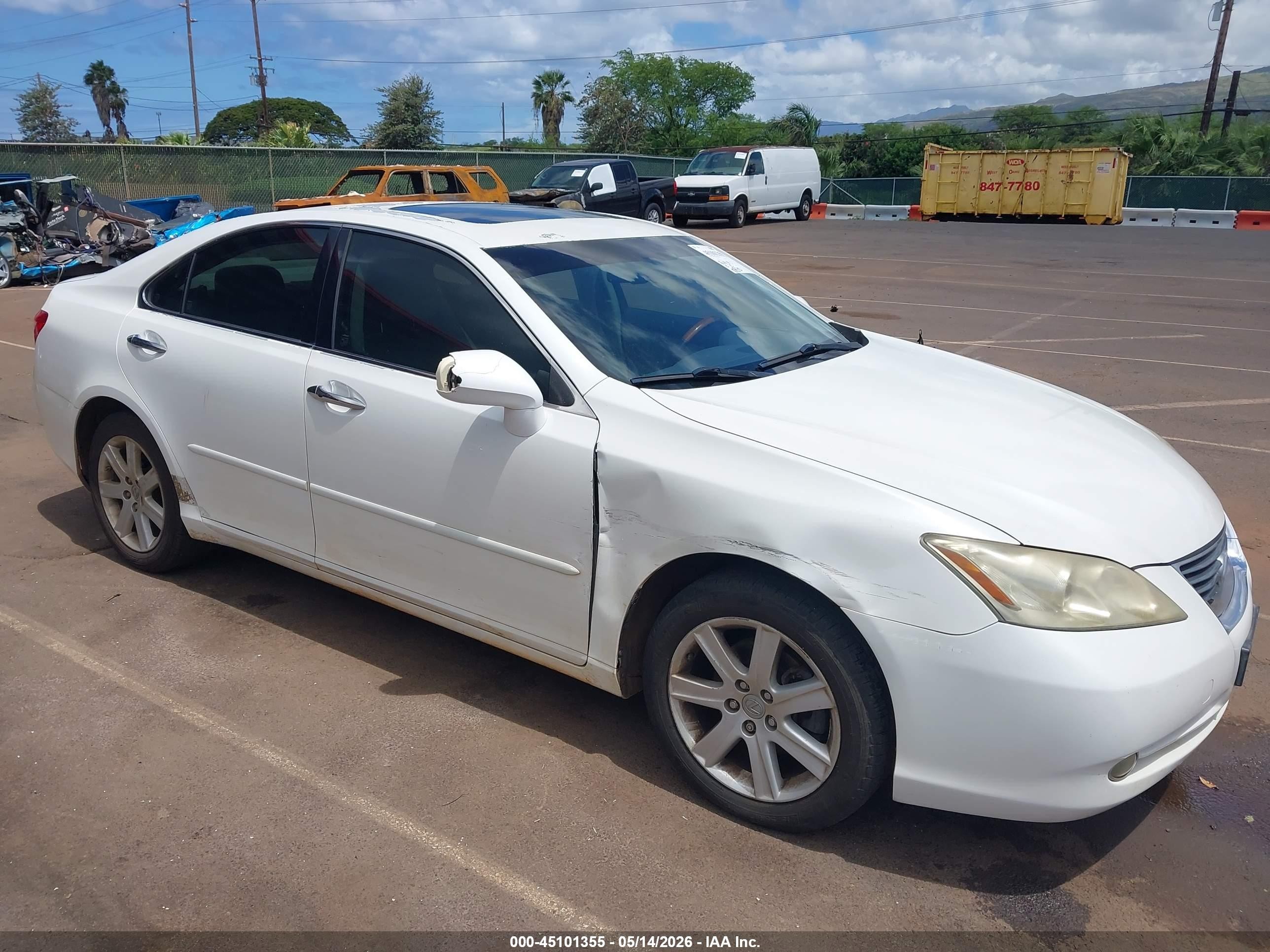 2008 Lexus Es 350   White vin: JTHBJ46G982166310