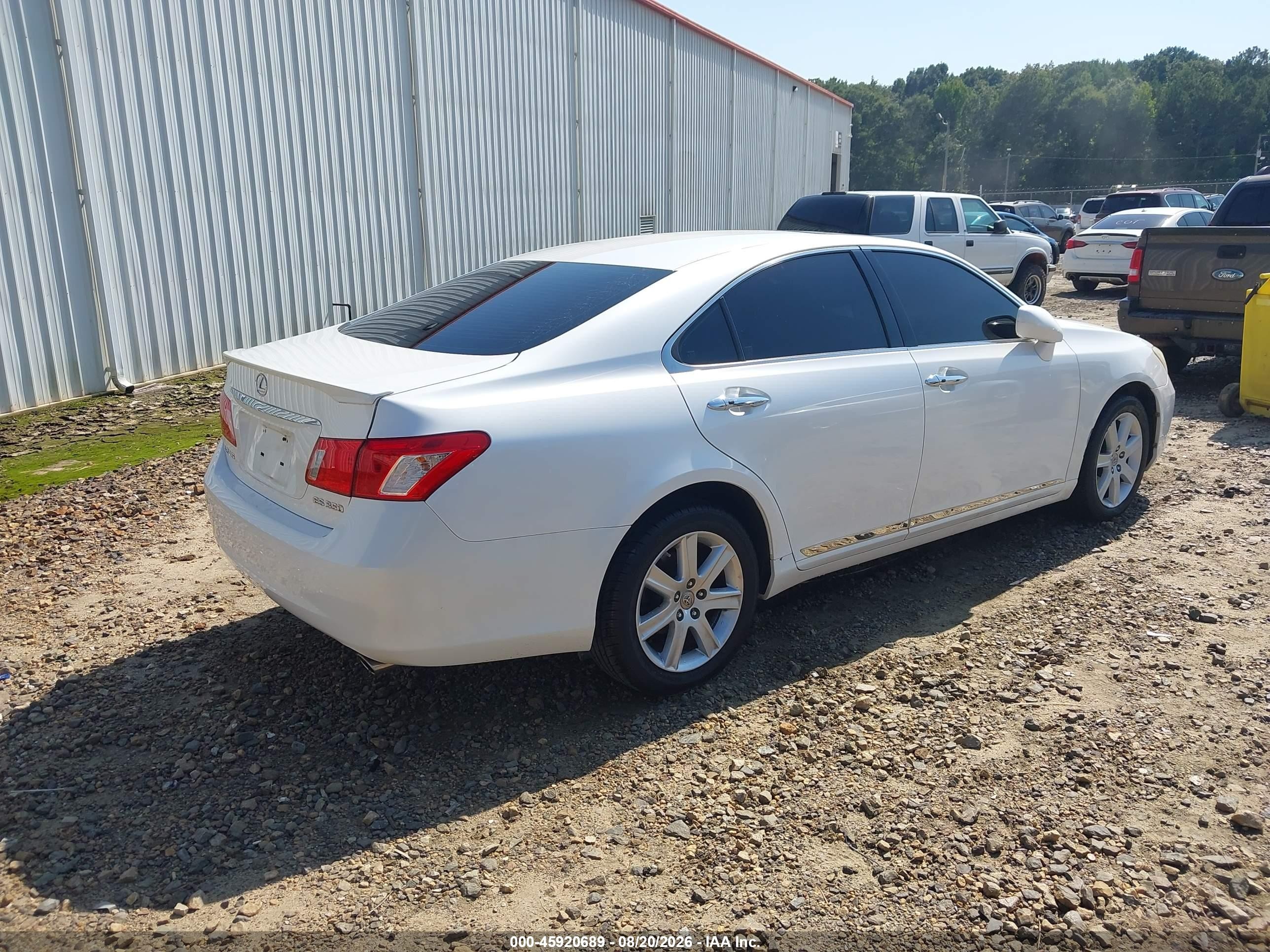2008 Lexus Es 350   White vin: JTHBJ46G982214064
