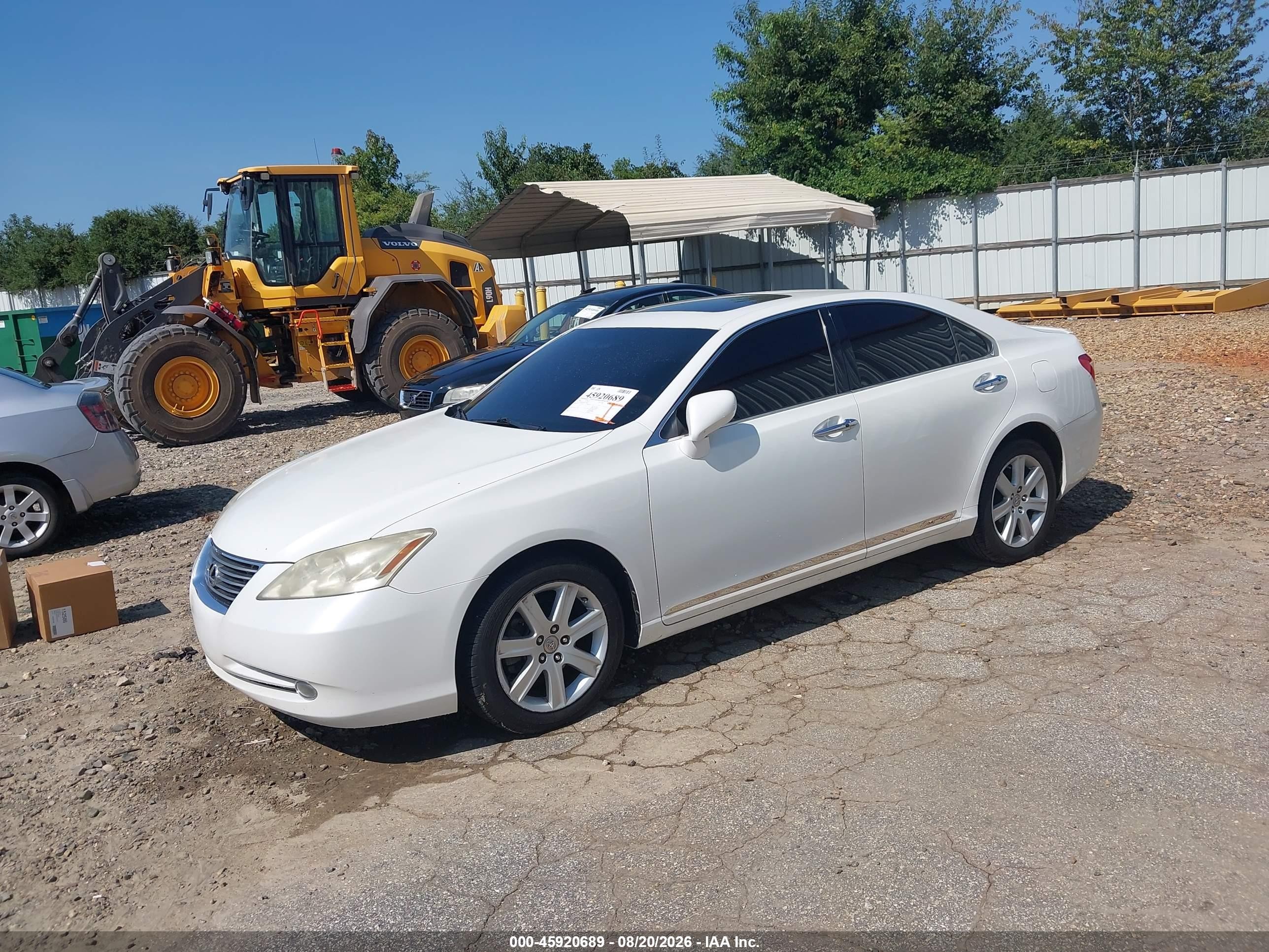2008 Lexus Es 350   White vin: JTHBJ46G982214064