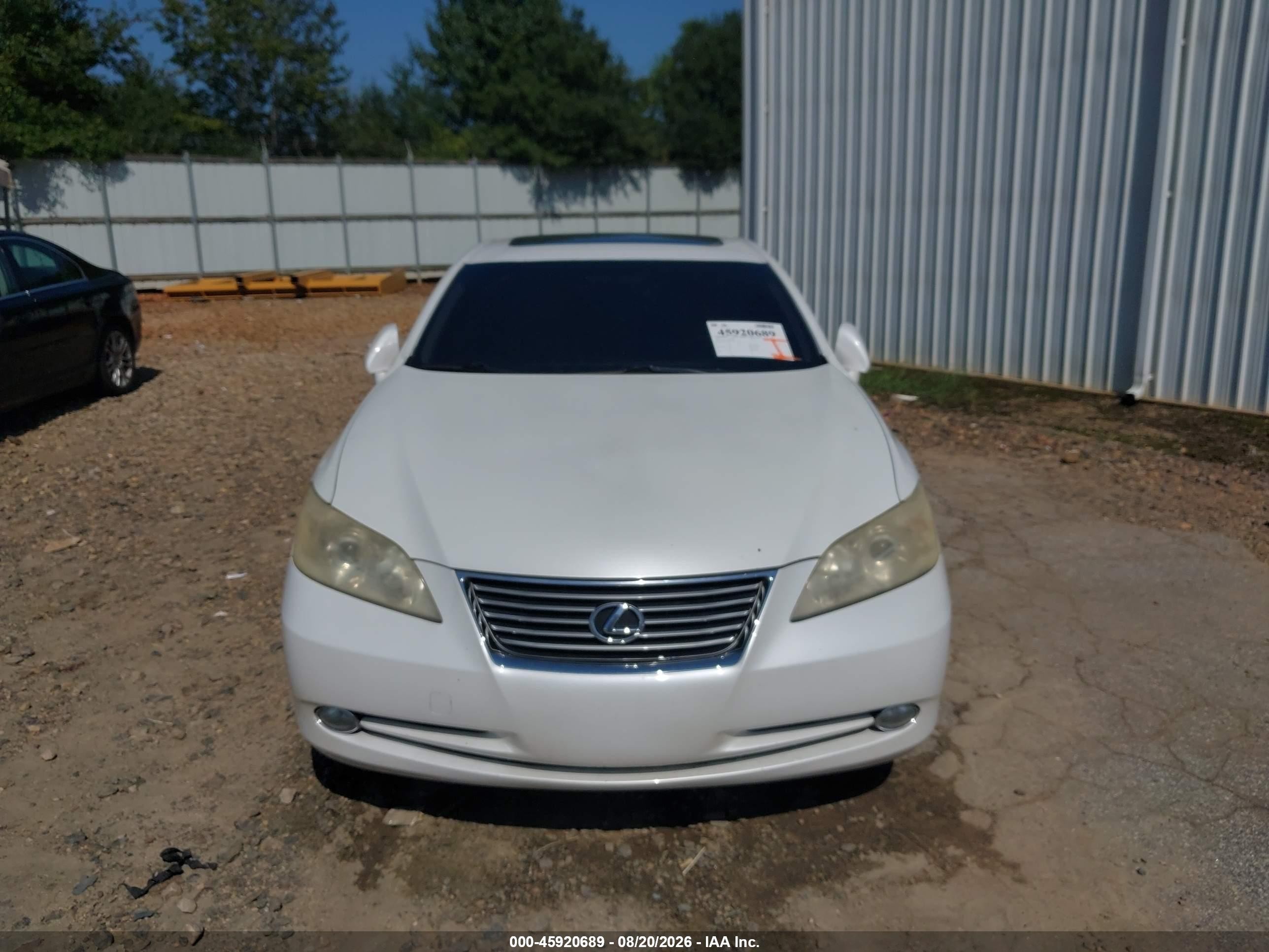 2008 Lexus Es 350   White vin: JTHBJ46G982214064