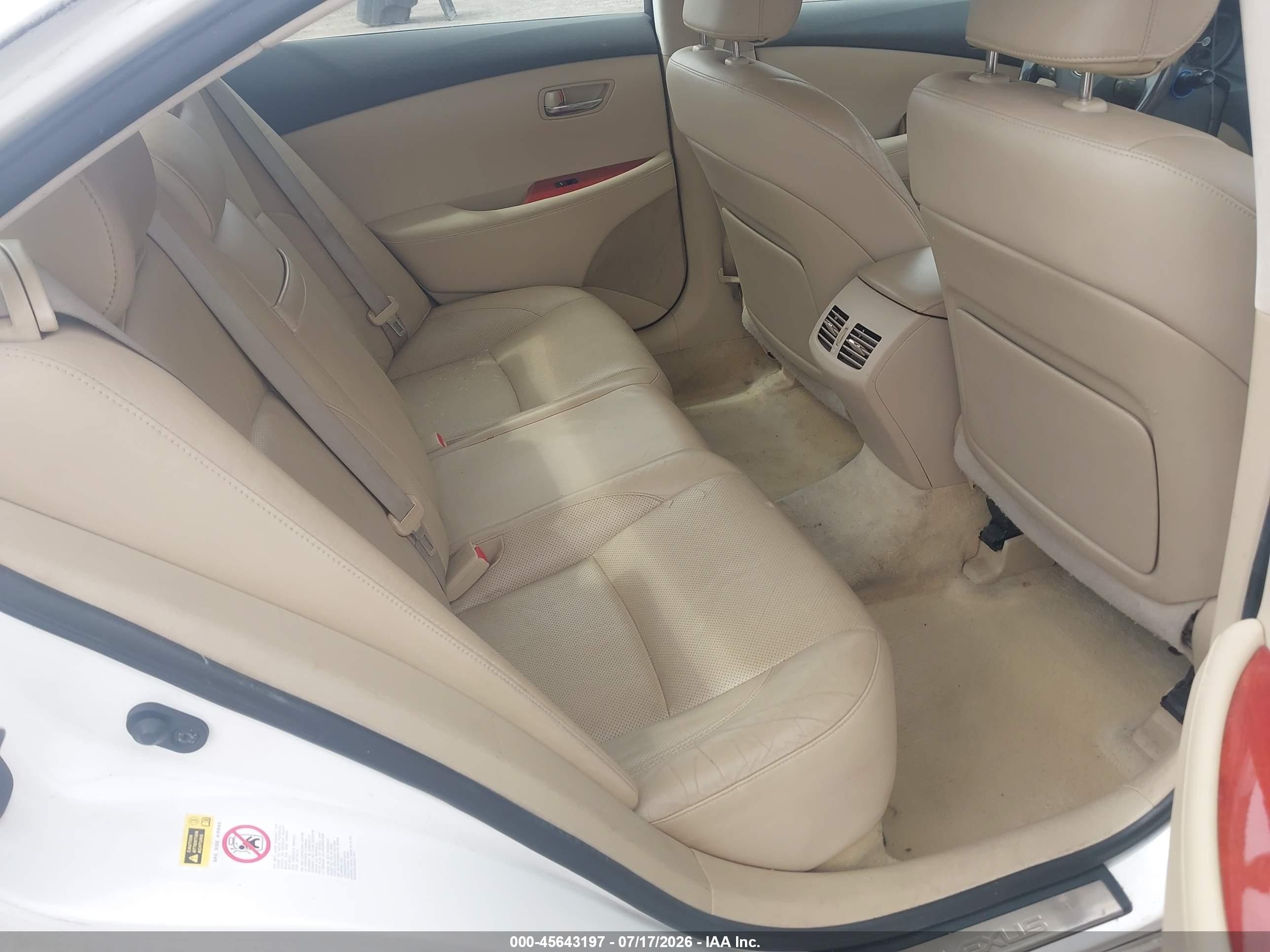 2008 Lexus Es 350   White vin: JTHBJ46G982235691