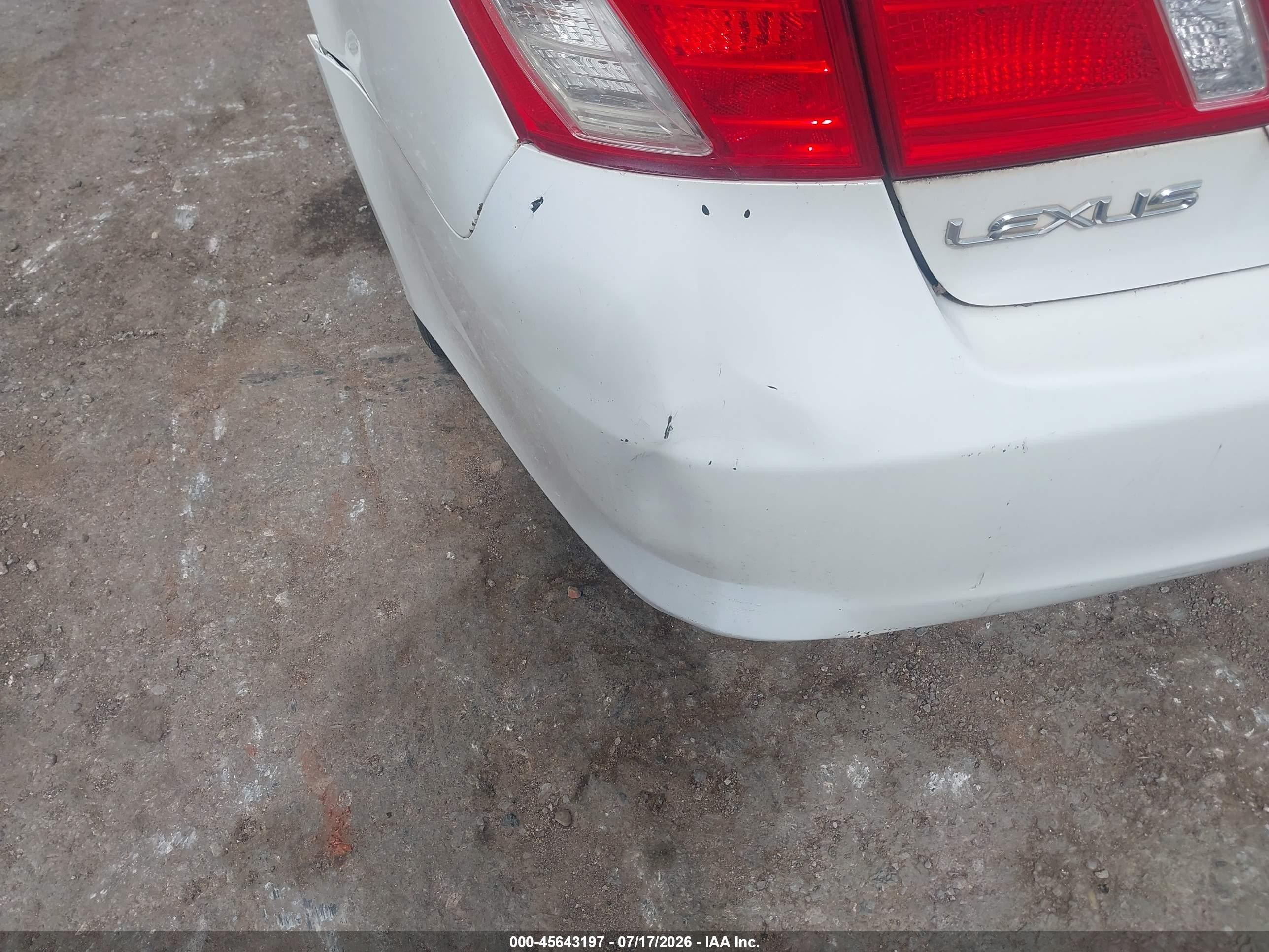 2008 Lexus Es 350   White vin: JTHBJ46G982235691