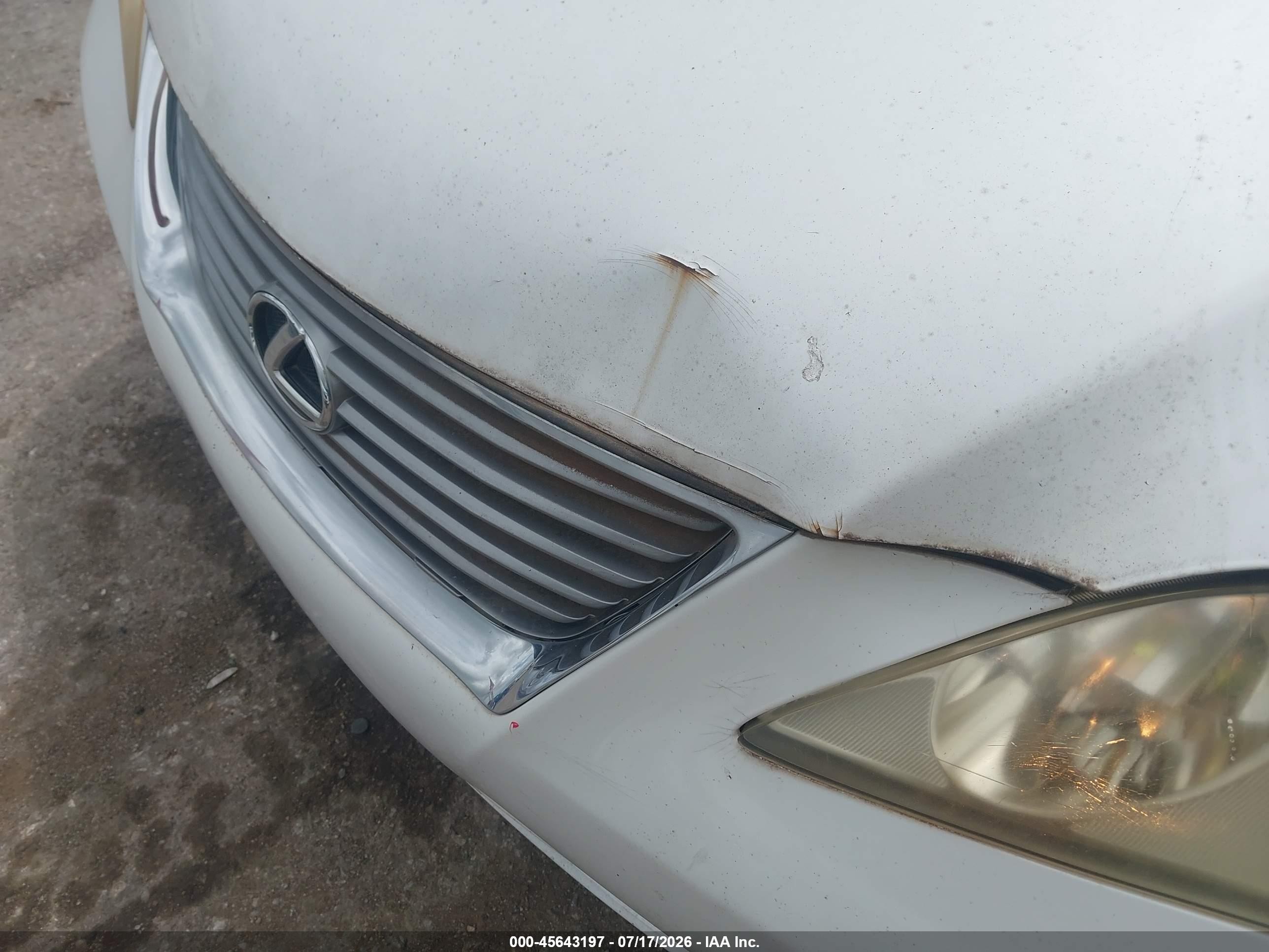 2008 Lexus Es 350   White vin: JTHBJ46G982235691