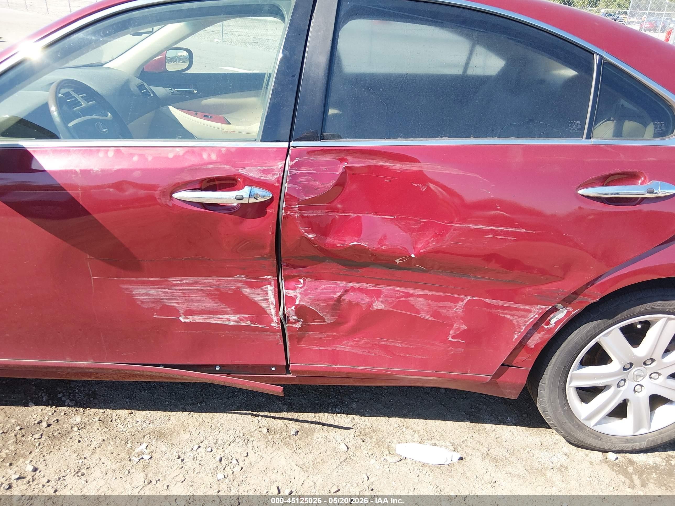 2009 Lexus Es 350   Red vin: JTHBJ46G992284066