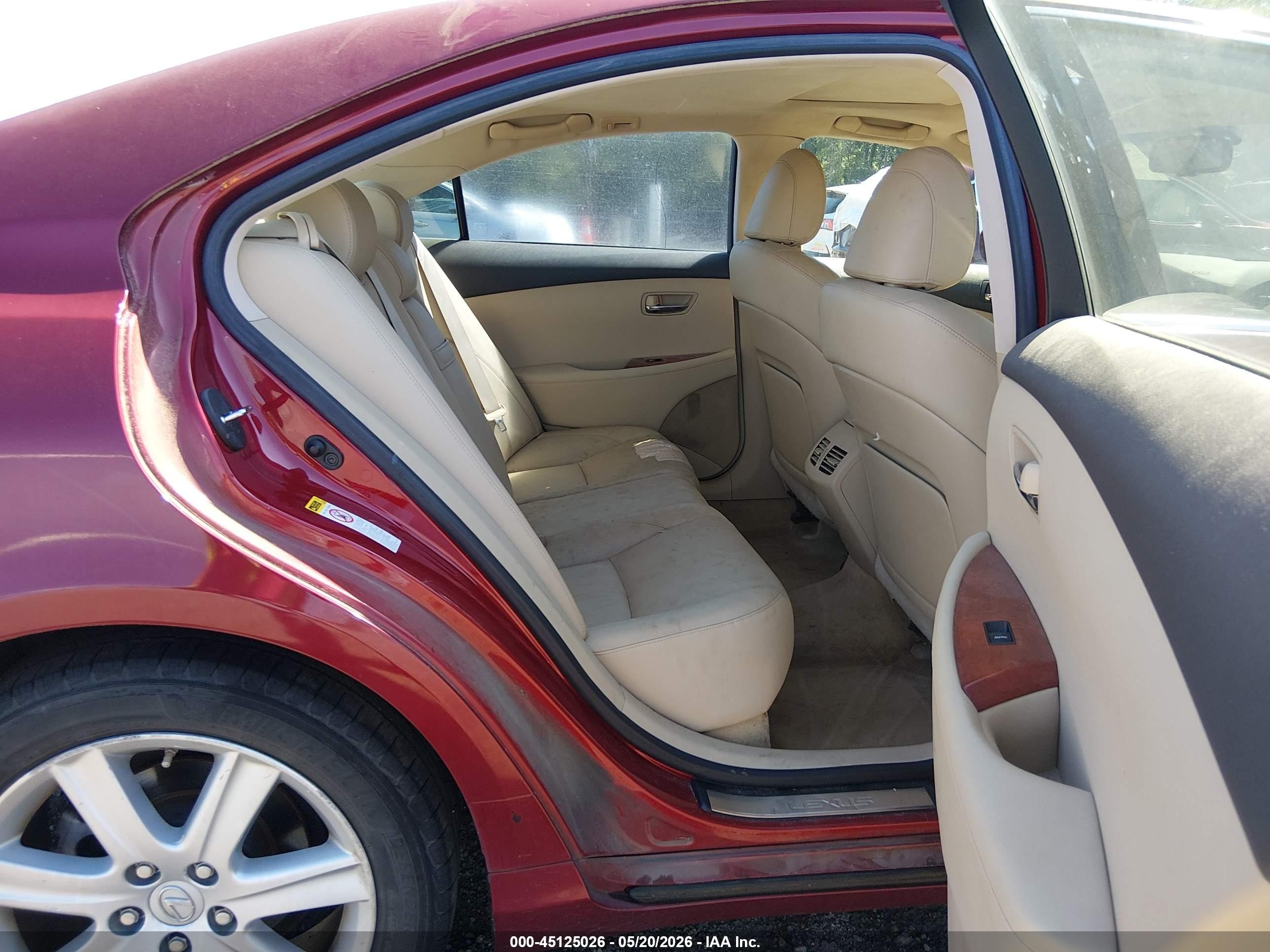 2009 Lexus Es 350   Red vin: JTHBJ46G992284066