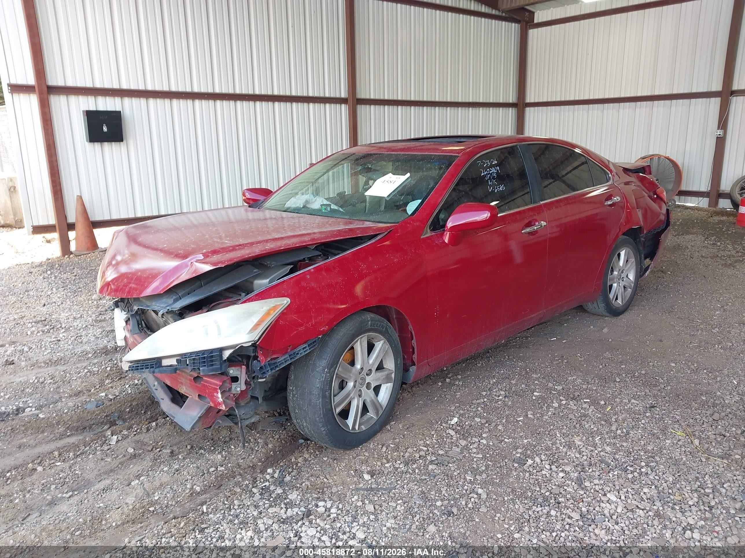 2009 Lexus Es 350 Красный vin: JTHBJ46G992336585