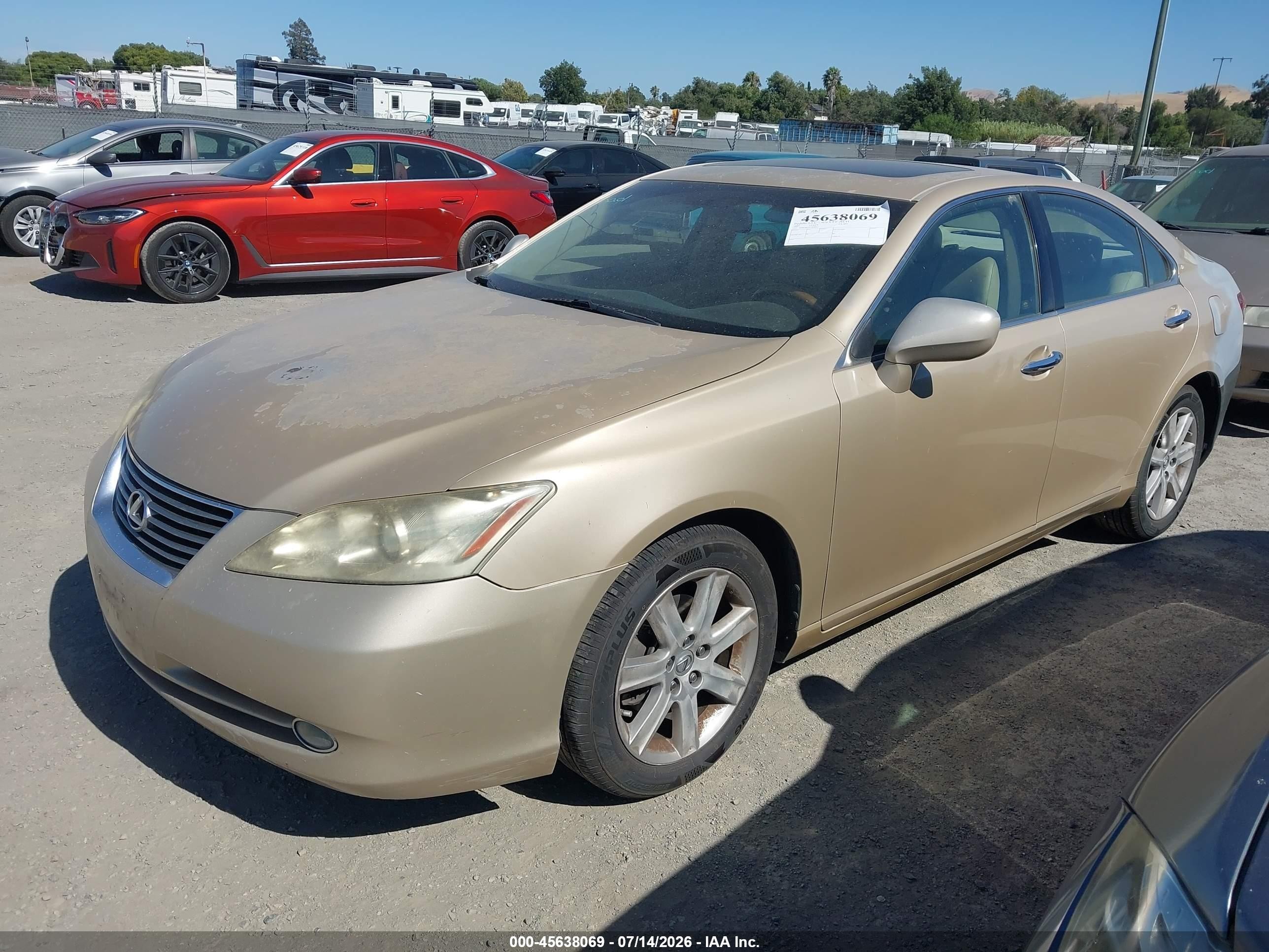 2007 Lexus Es 350   Золотой vin: JTHBJ46GX72018973