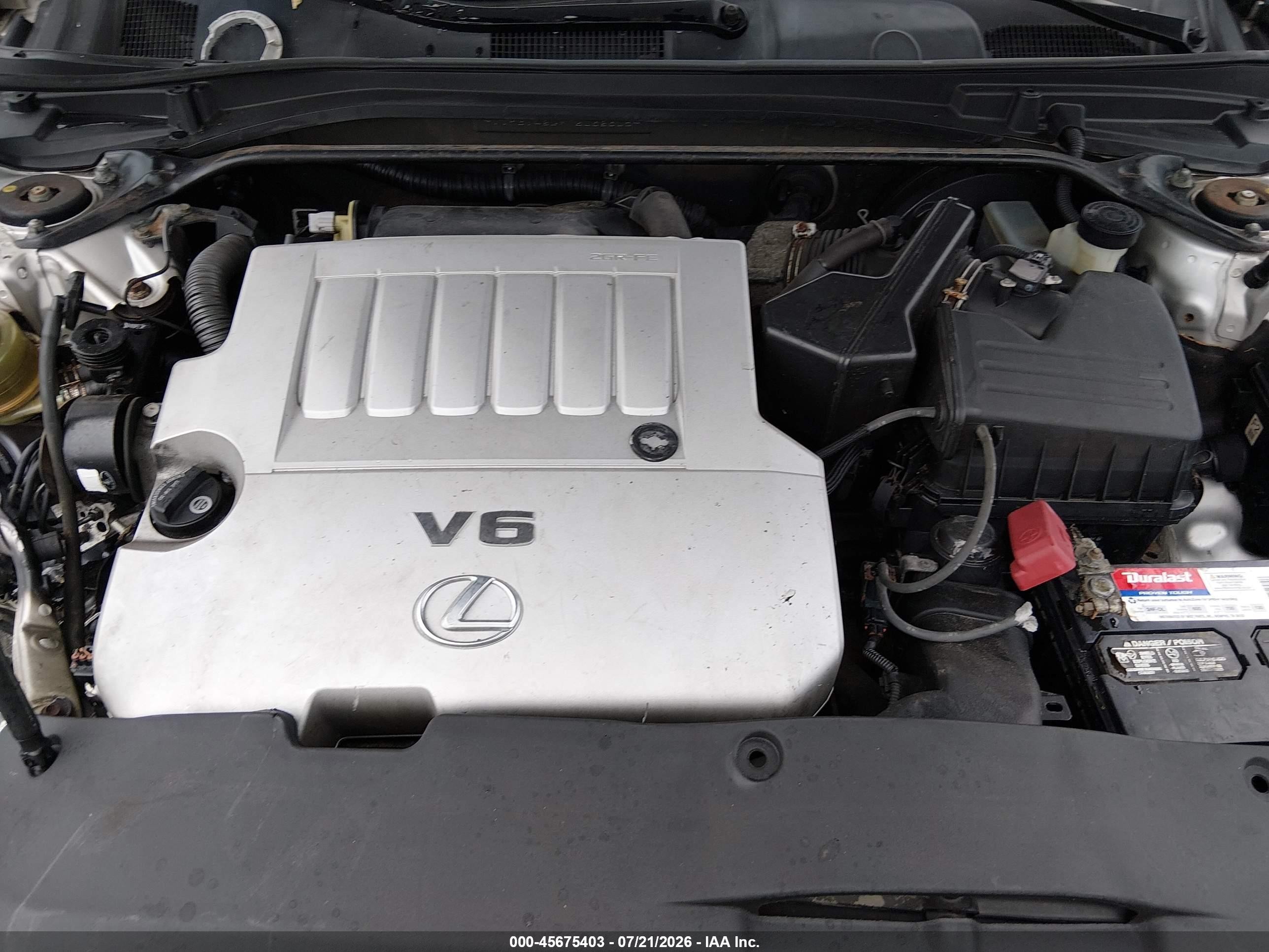 2007 Lexus Es 350   Silver vin: JTHBJ46GX72036308