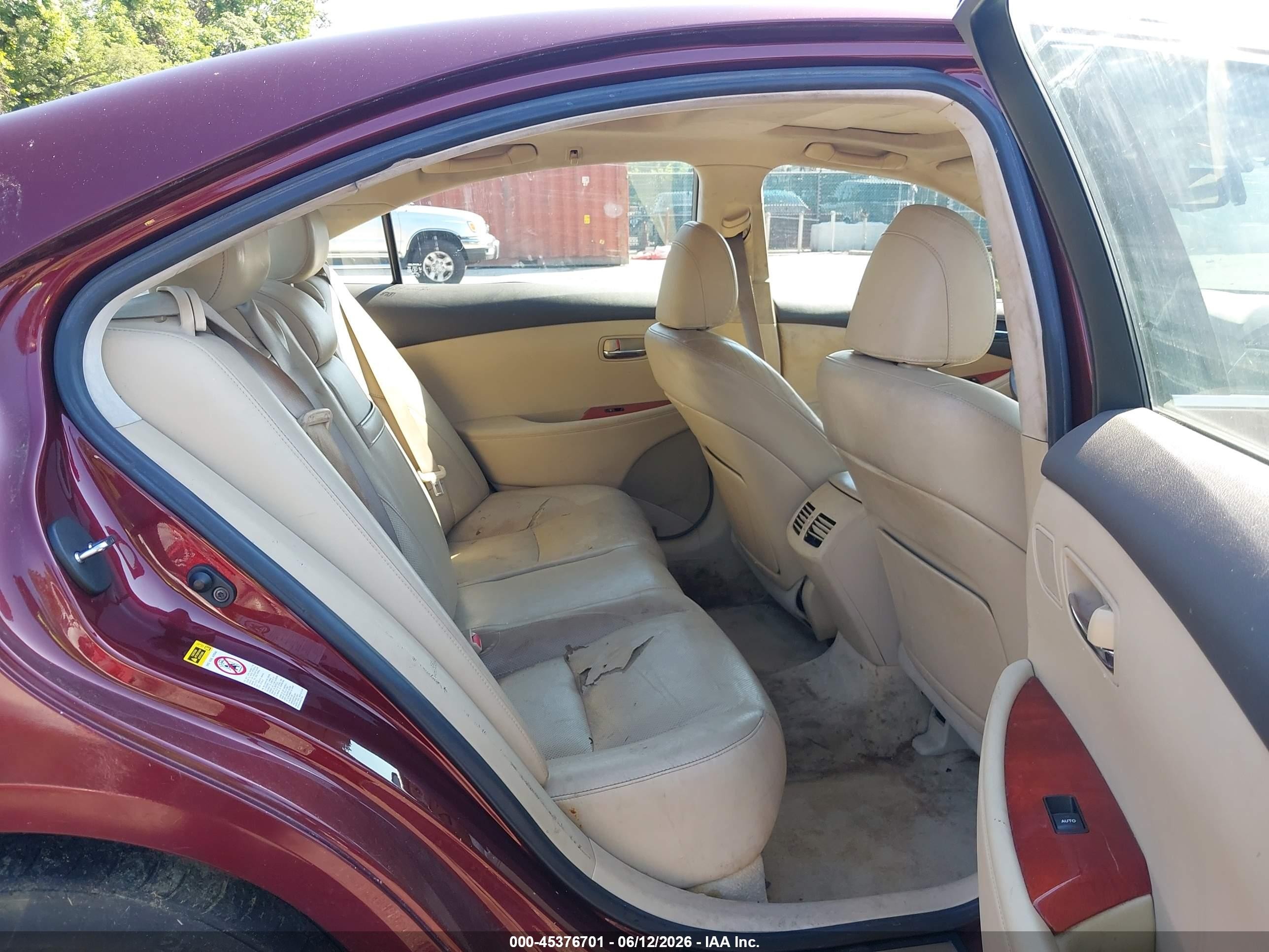 2007 Lexus Es 350 Red vin: JTHBJ46GX72050239