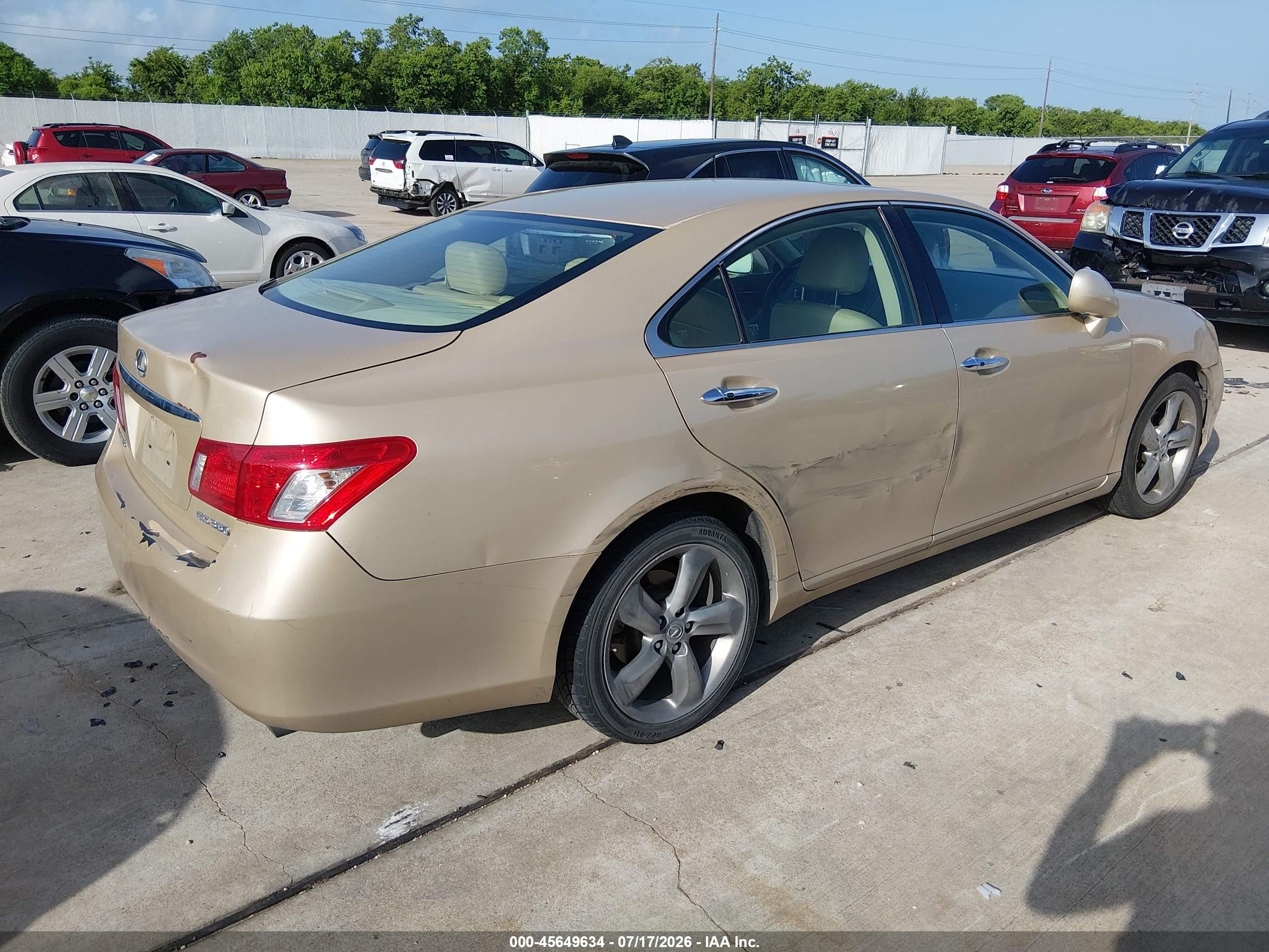 2007 Lexus Es 350   Золотой vin: JTHBJ46GX72055716