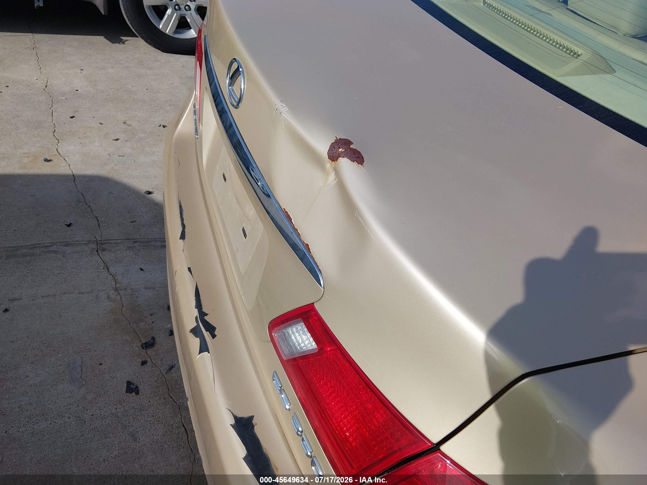 2007 Lexus Es 350   Золотой vin: JTHBJ46GX72055716