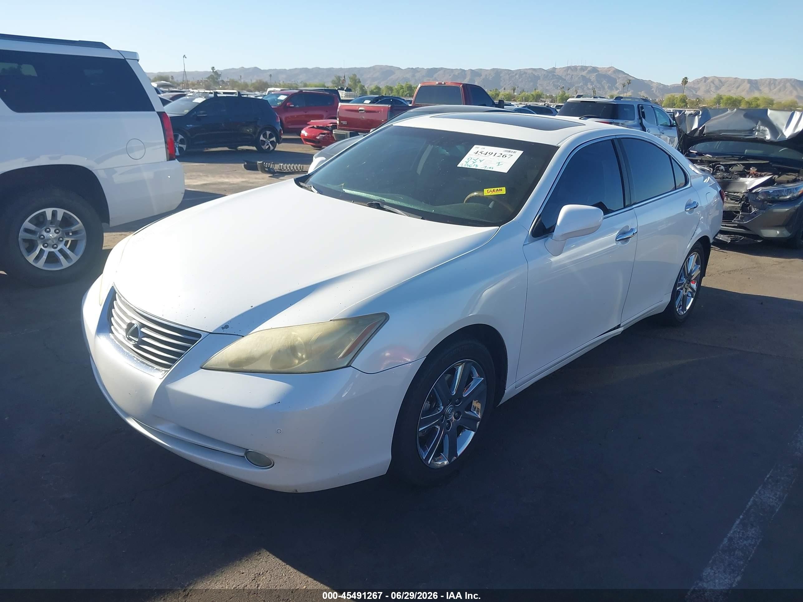 2008 Lexus Es 350   White vin: JTHBJ46GX82173086