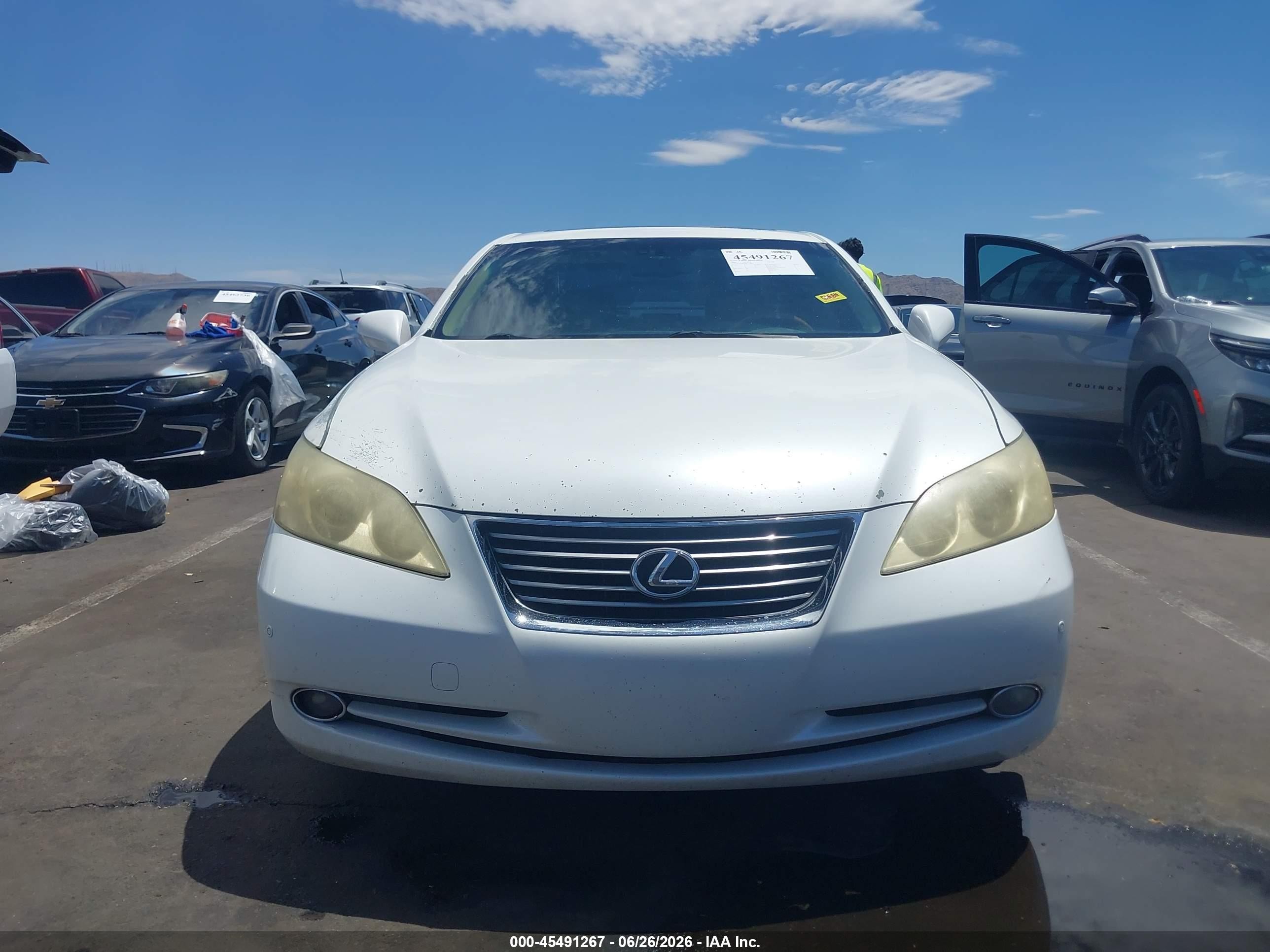 2008 Lexus Es 350   White vin: JTHBJ46GX82173086