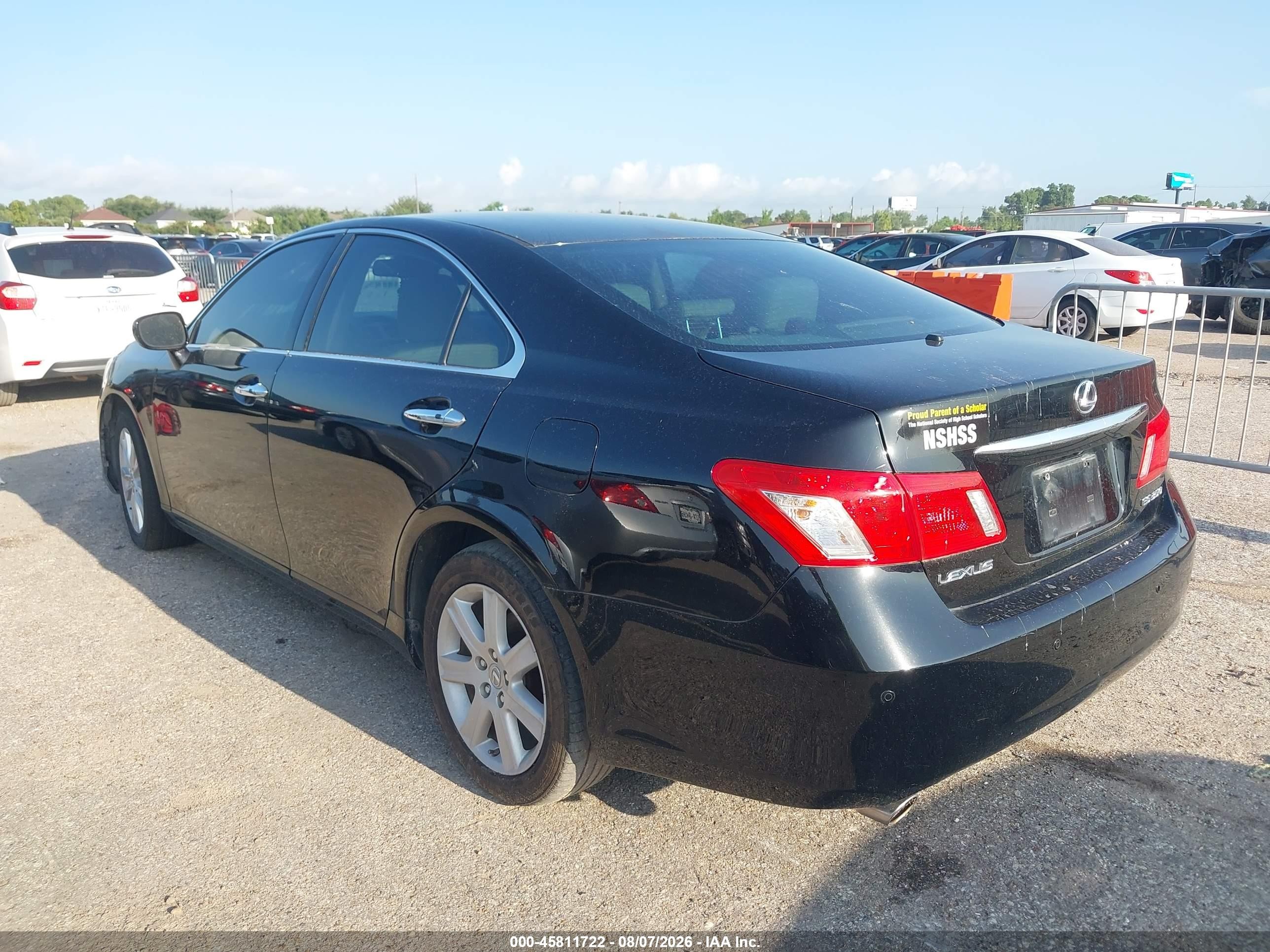 2008 Lexus Es 350   Black vin: JTHBJ46GX82207723