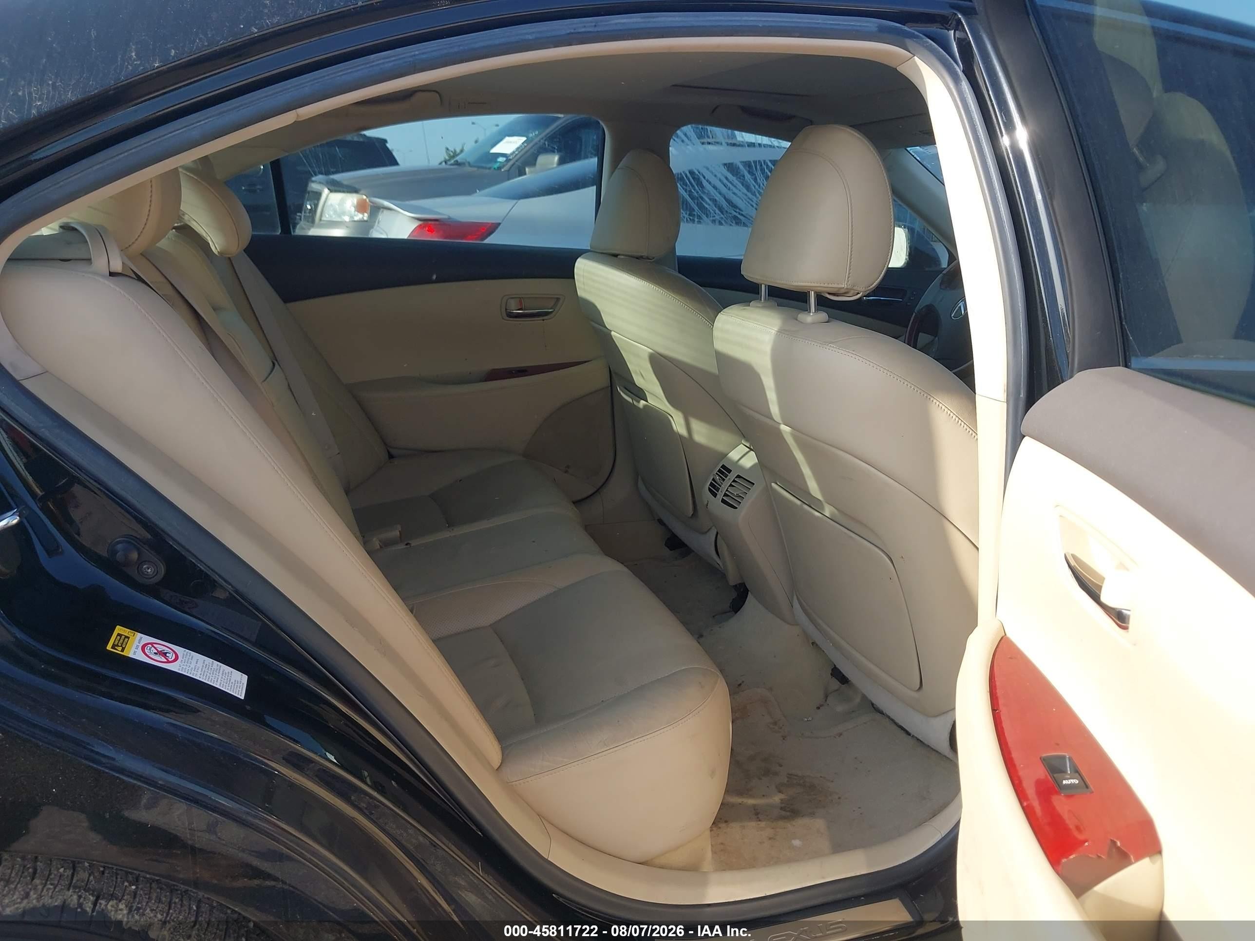 2008 Lexus Es 350   Black vin: JTHBJ46GX82207723