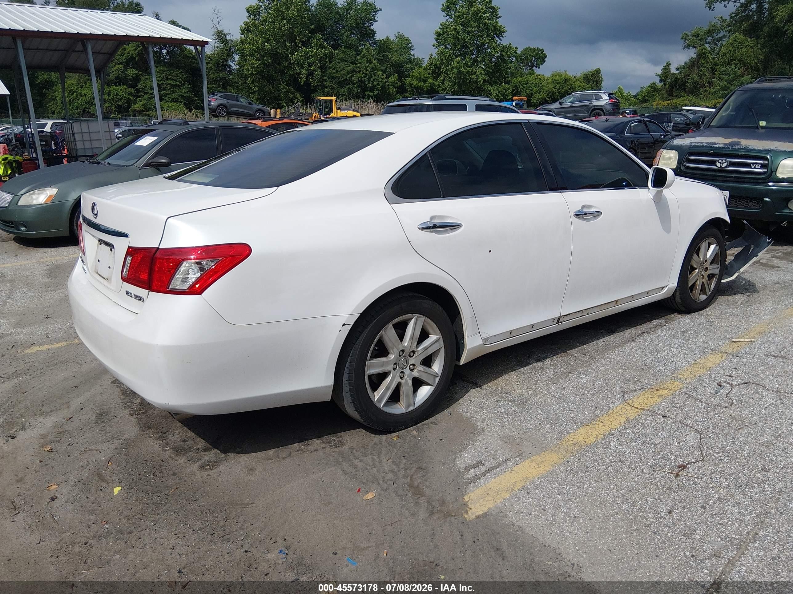 2008 Lexus Es 350 White vin: JTHBJ46GX82220908