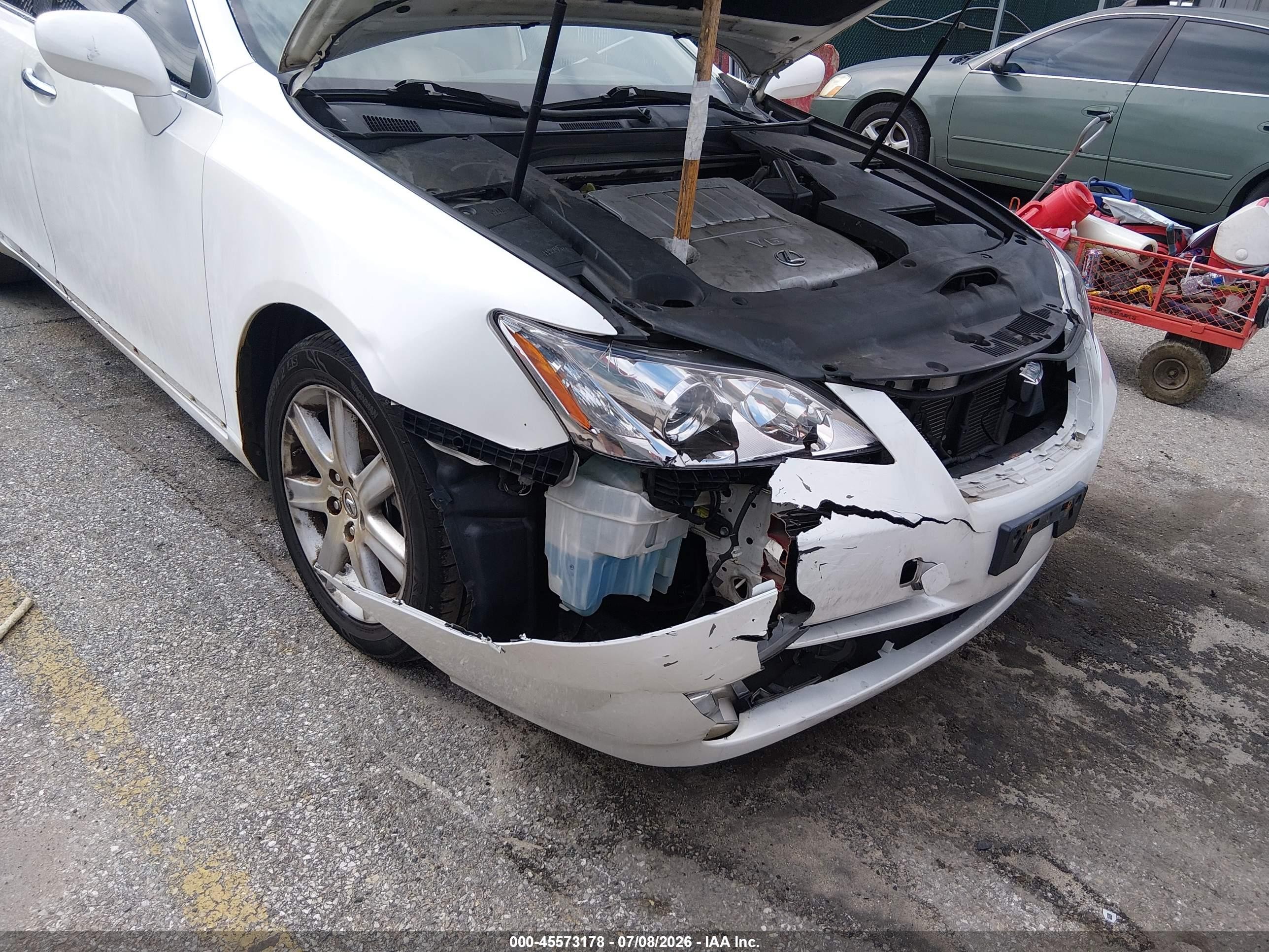 2008 Lexus Es 350 White vin: JTHBJ46GX82220908