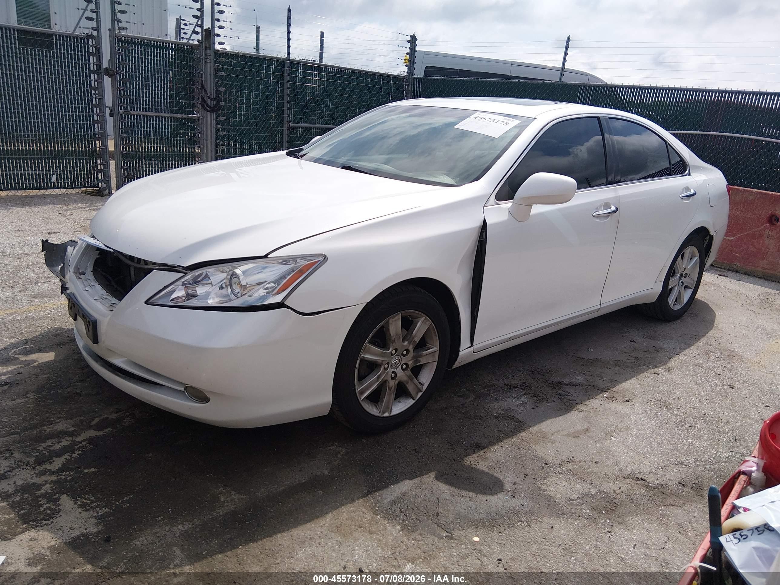 2008 Lexus Es 350 White vin: JTHBJ46GX82220908