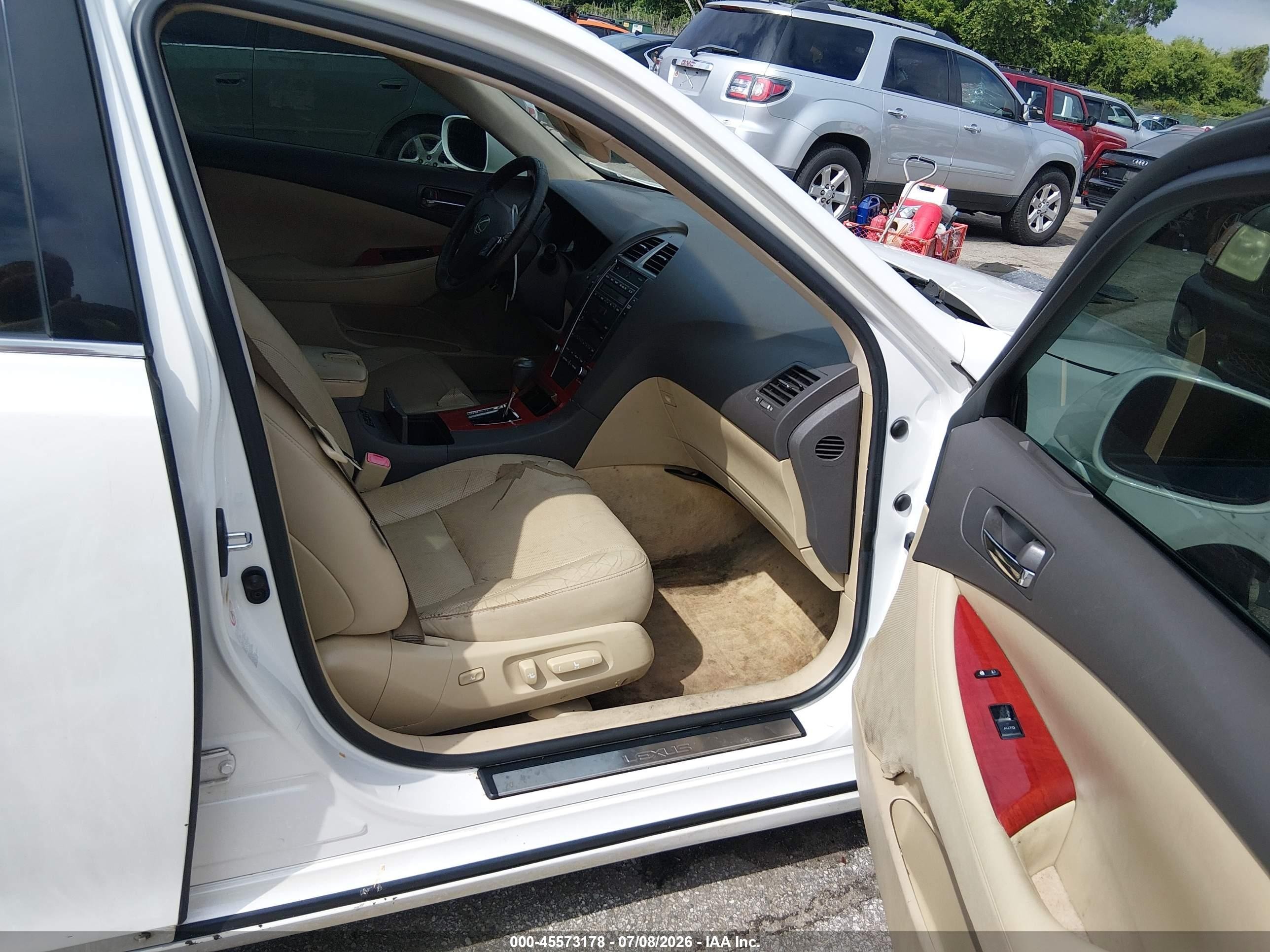 2008 Lexus Es 350 White vin: JTHBJ46GX82220908