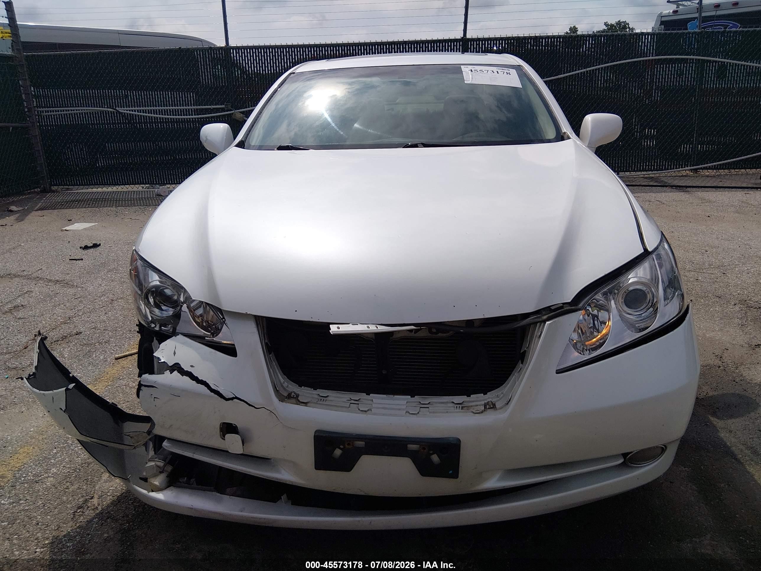 2008 Lexus Es 350 White vin: JTHBJ46GX82220908