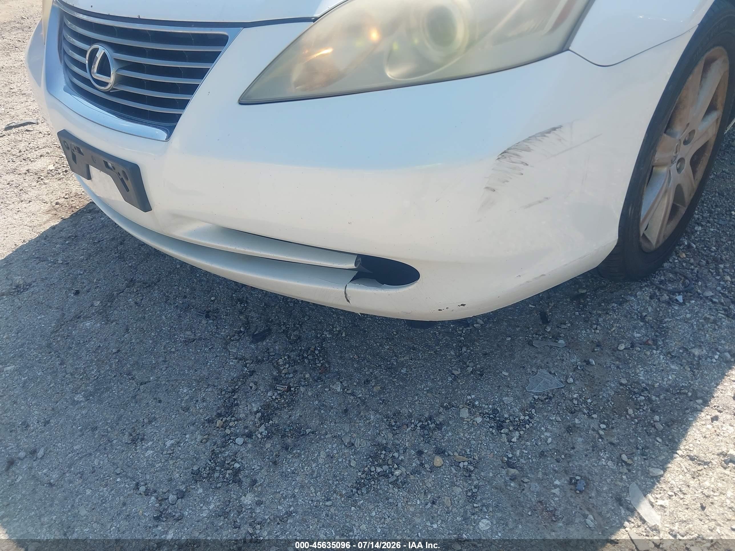 2008 Lexus Es 350   White vin: JTHBJ46GX82264861