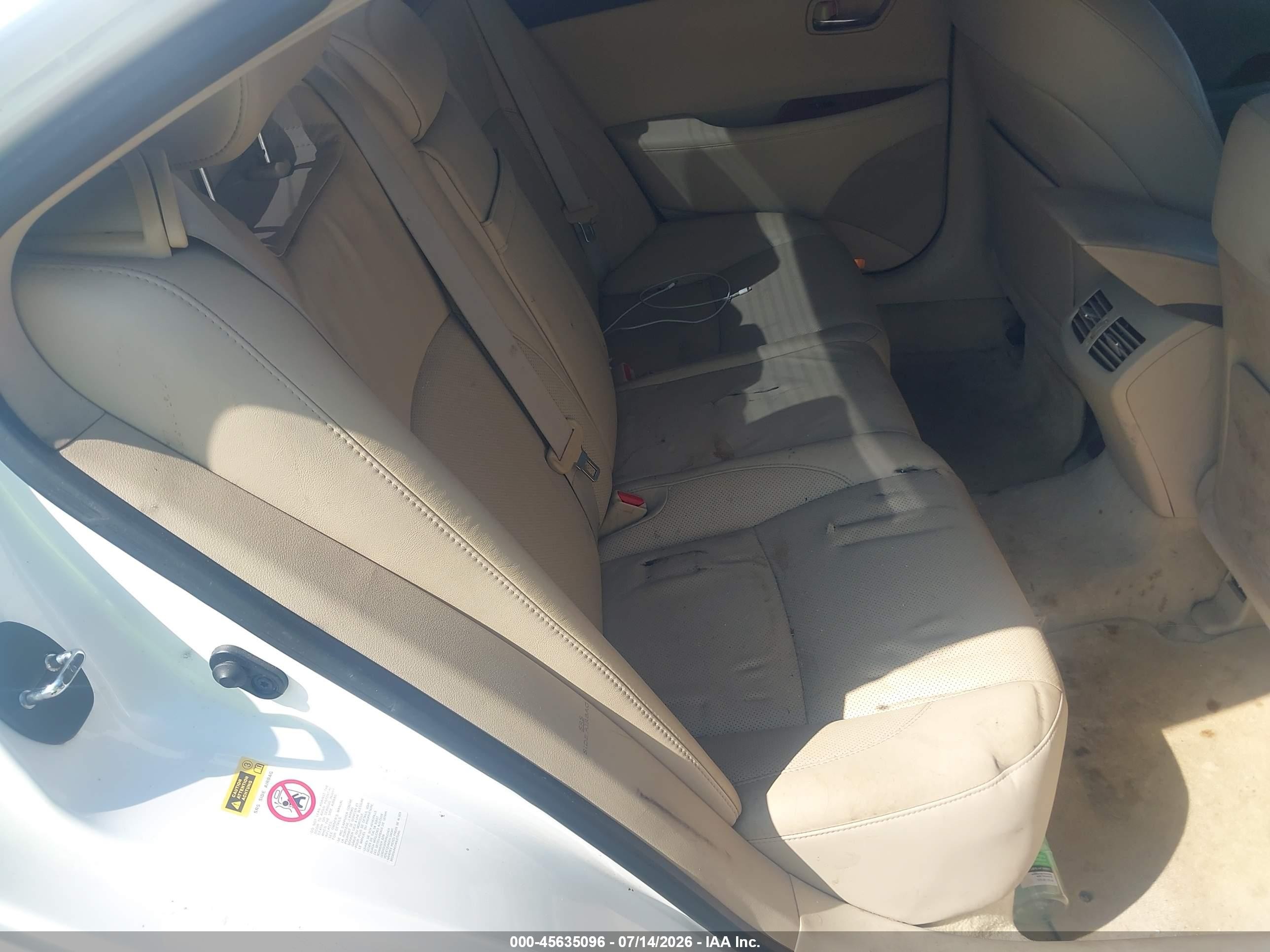 2008 Lexus Es 350   White vin: JTHBJ46GX82264861