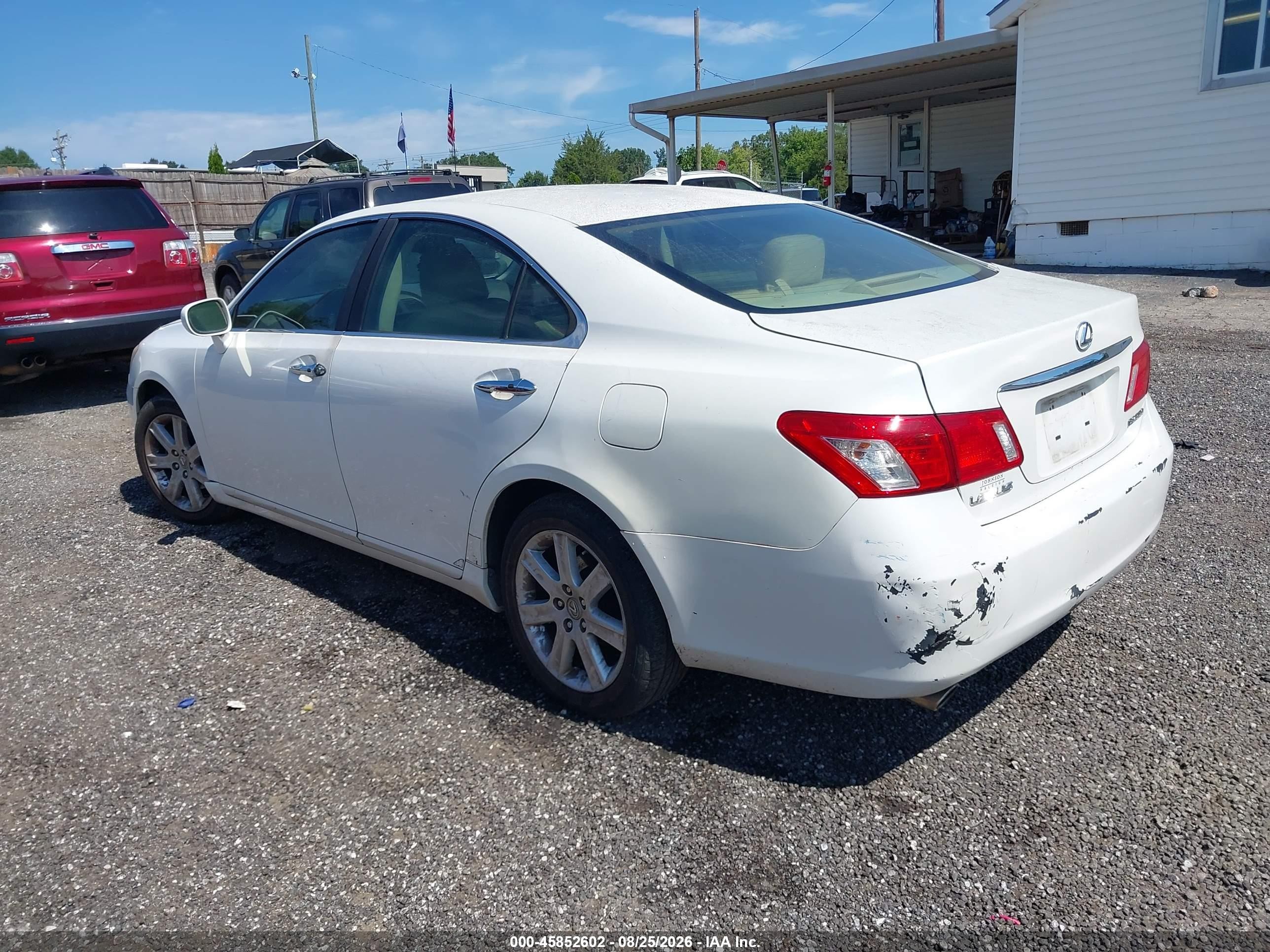 2009 Lexus Es 350   White vin: JTHBJ46GX92291091